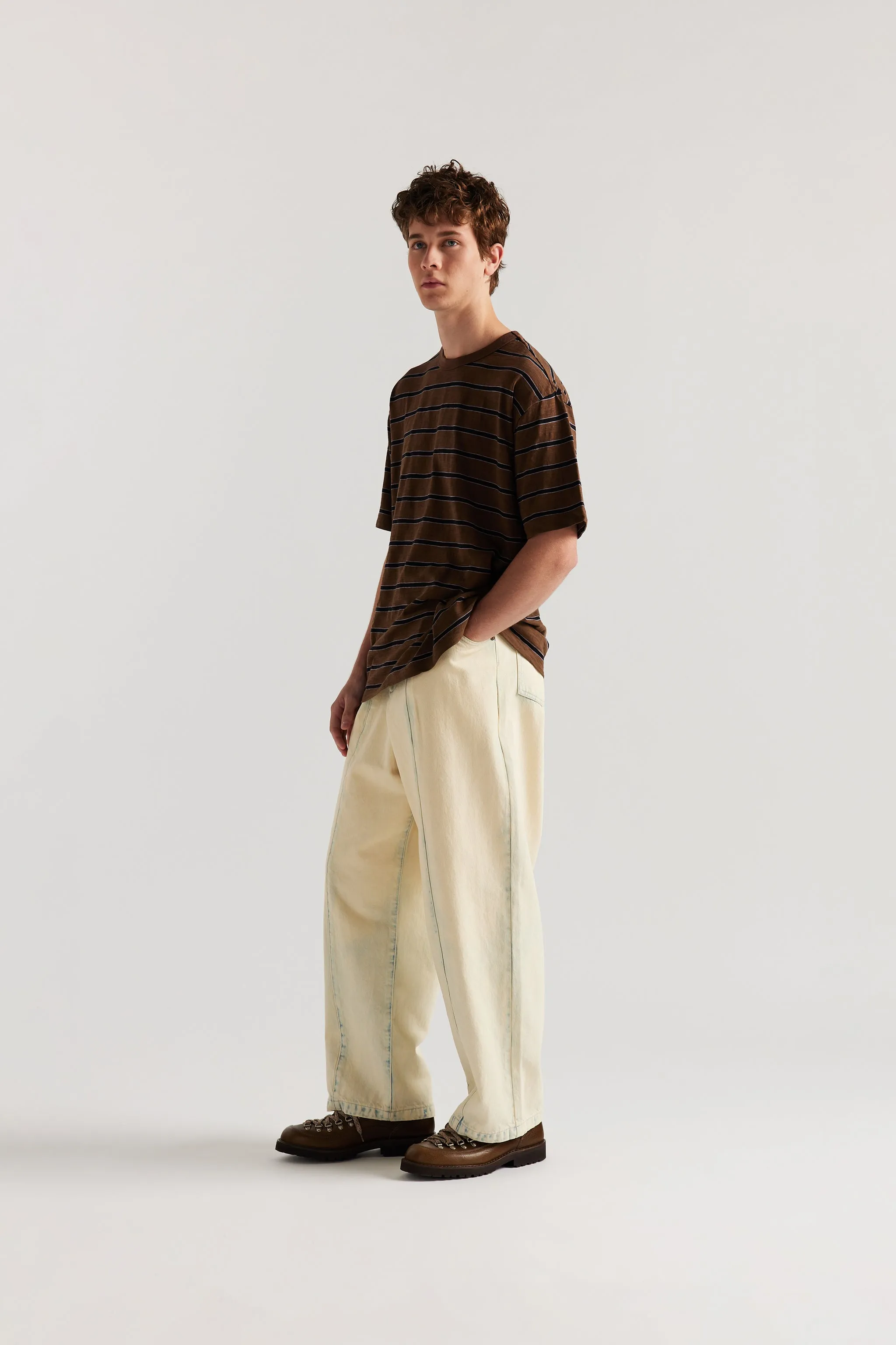 Vocation Tee Brown/Black/Lilac Stripe sold by Kloke