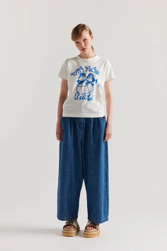 Tutti Felice Print Tee Off White made by Kloke