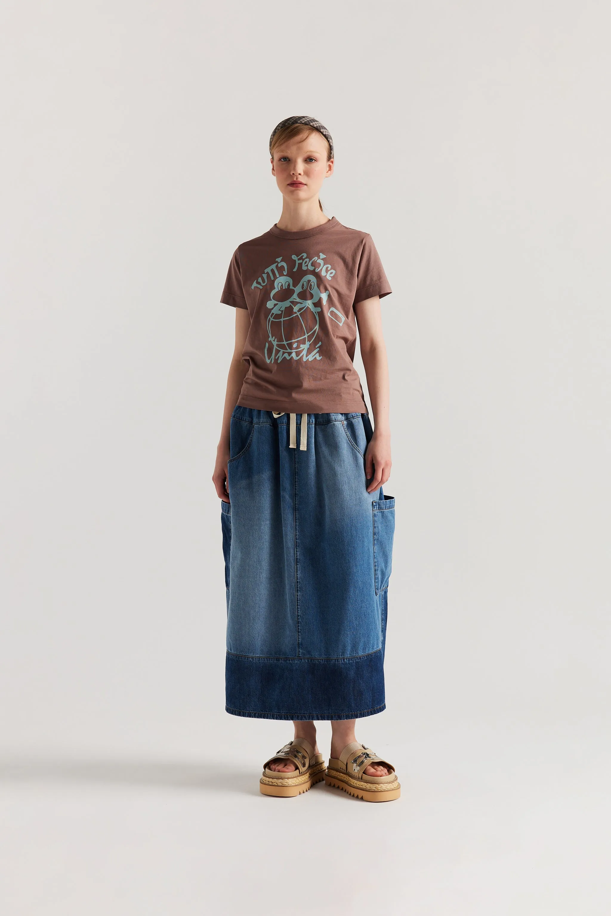 Tutti Felice Print Tee Cocoa sold by Kloke