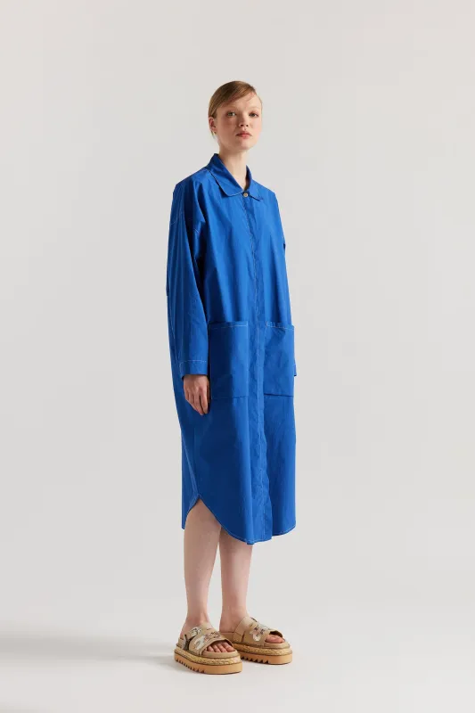 Journey Shirt Dress Cobalt Blue made by Kloke