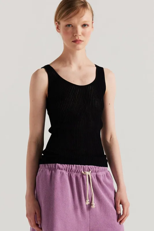 Duet Knit Singlet Black made by Kloke
