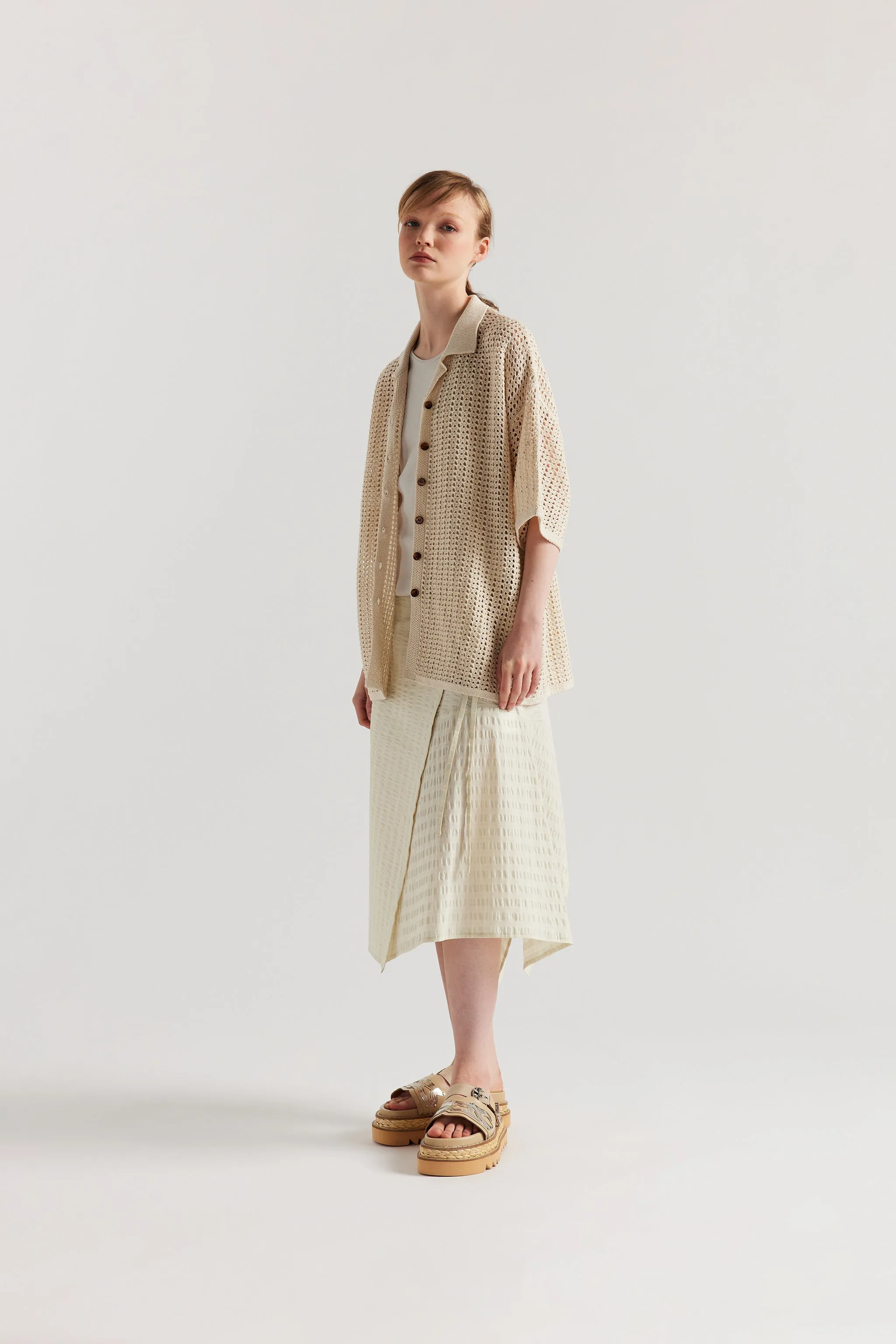 Inflect Crochet Shirt Ecru sold by Kloke product image thumbnail 2