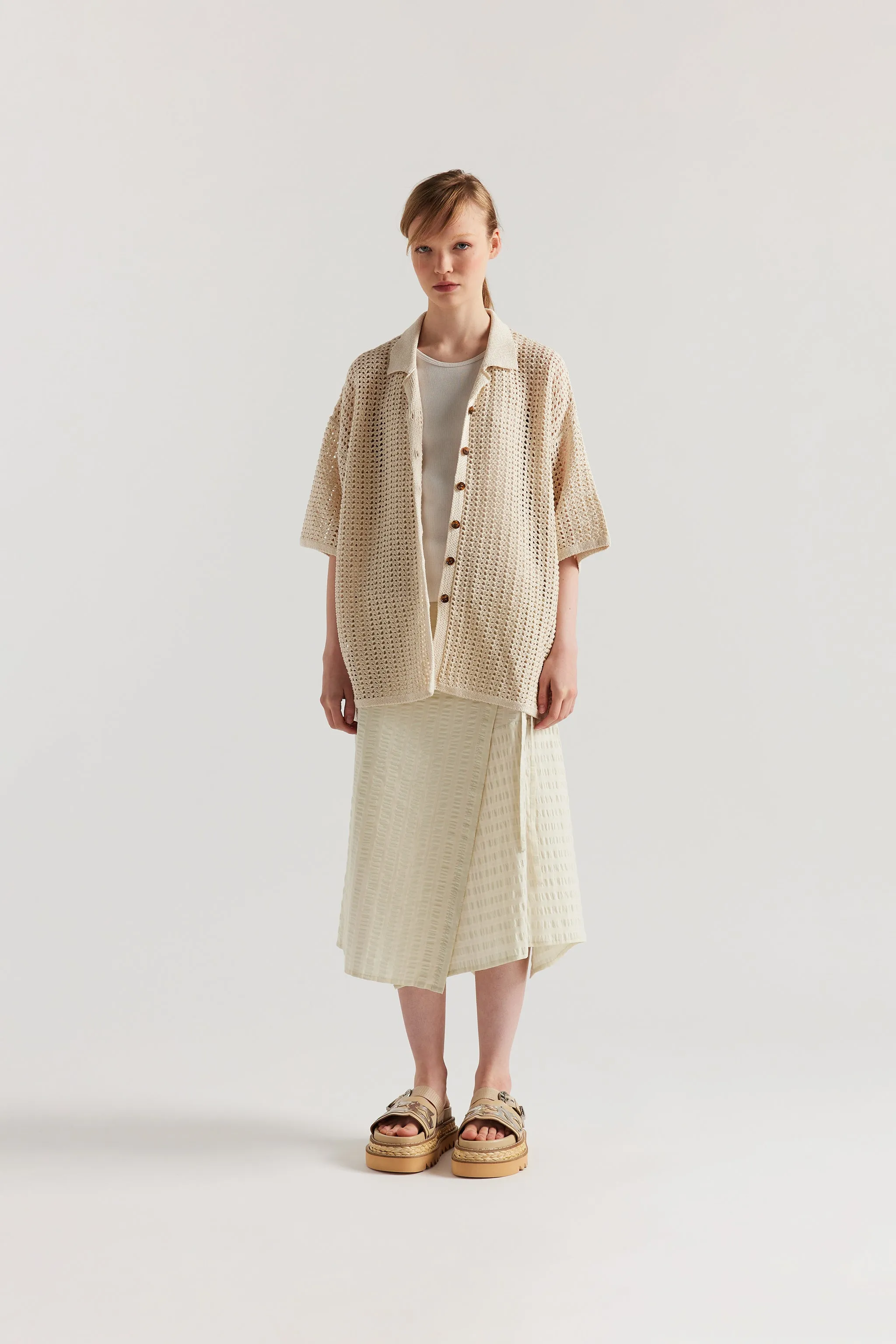 Inflect Crochet Shirt Ecru sold by Kloke product image thumbnail 3