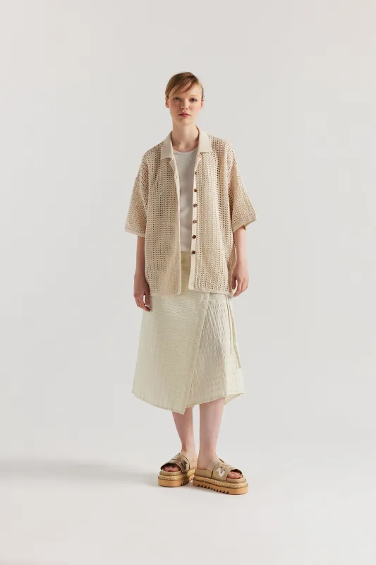 Inflect Crochet Shirt Ecru made by Kloke