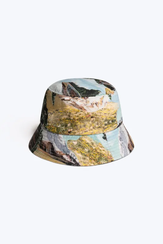 Odyseia Bucket Hat Vortex Mountain Print made by Kloke
