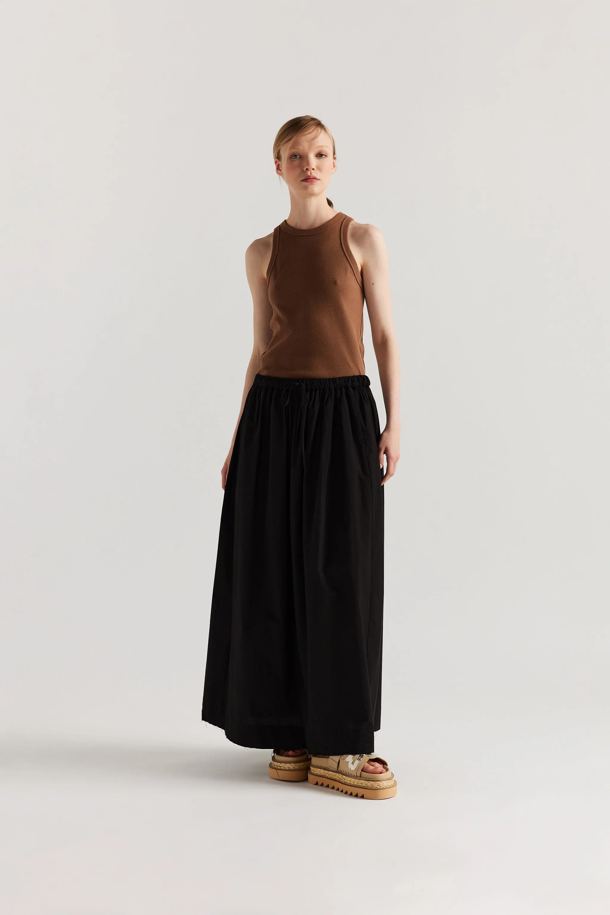 Tempo Gathered Skirt Black sold by Kloke