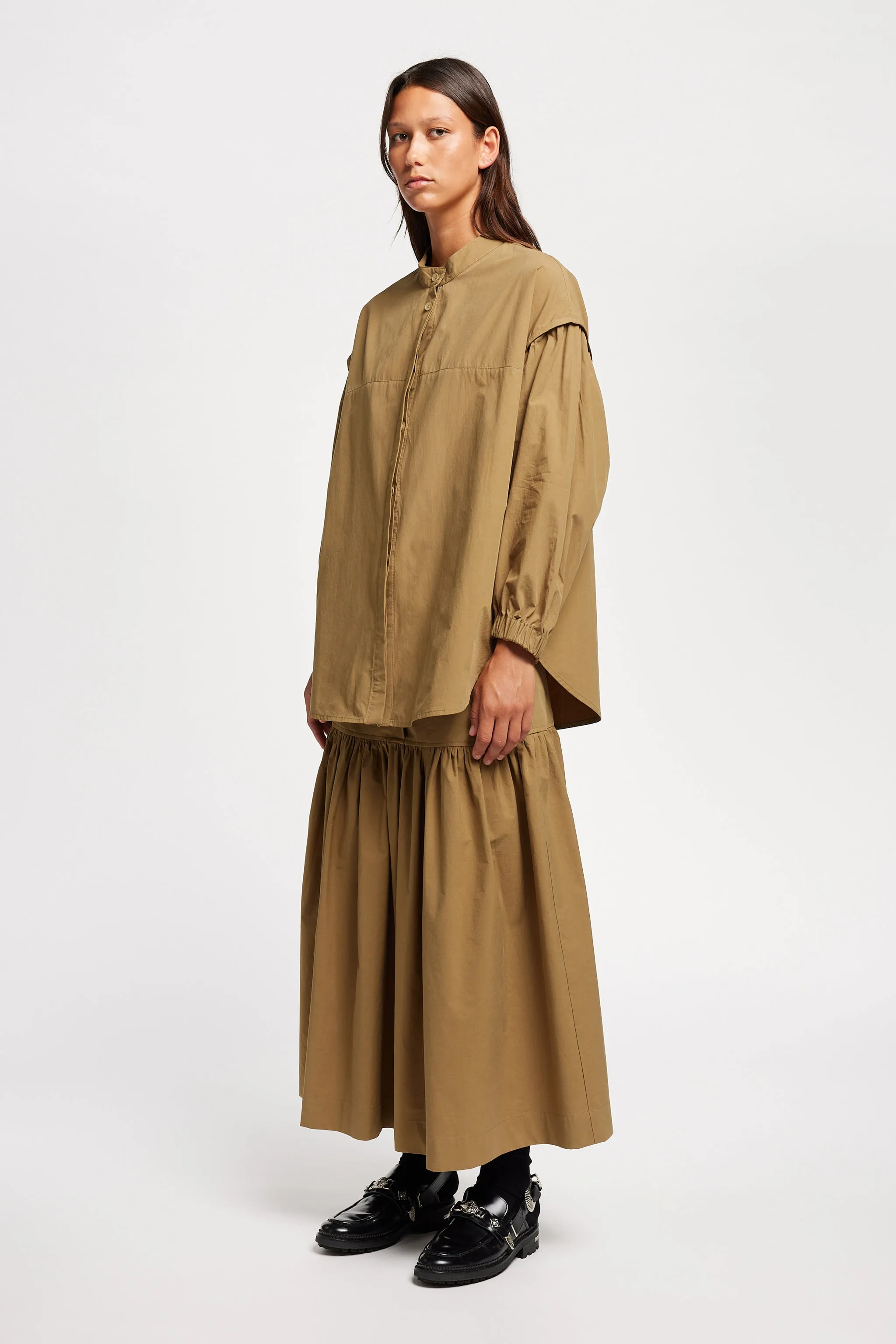 Transit Gathered Blouse Dusty Olive sold by Kloke product image thumbnail 4