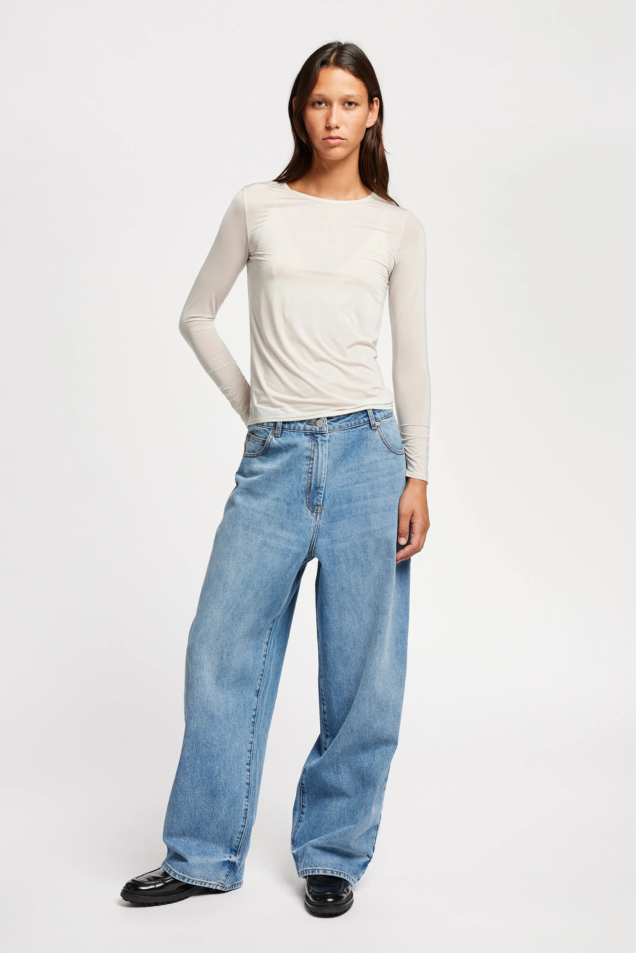 Expansion Long Sleeve Top Off White sold by Kloke