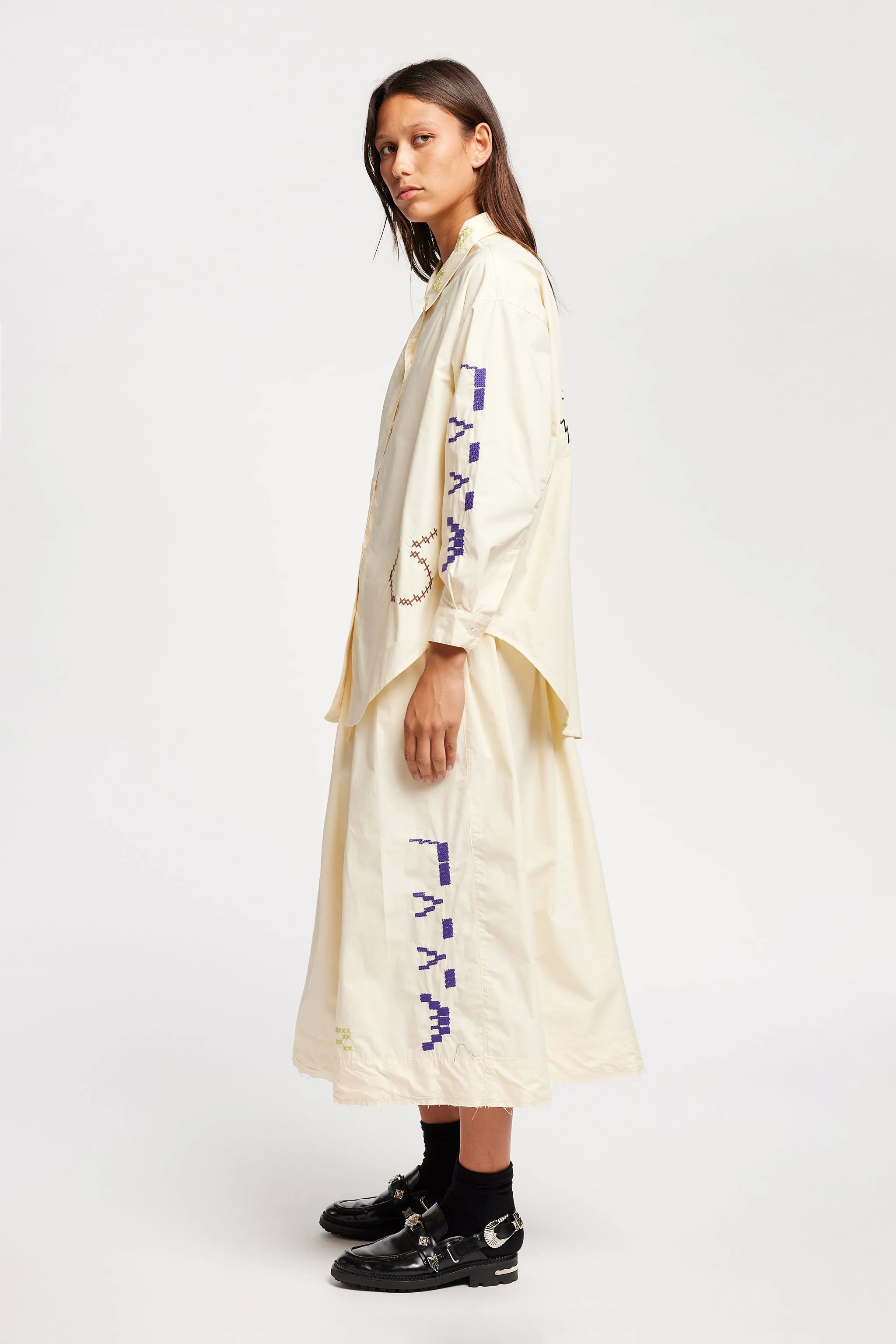 Universe Embroidered Skirt Ecru sold by Kloke product image thumbnail 4