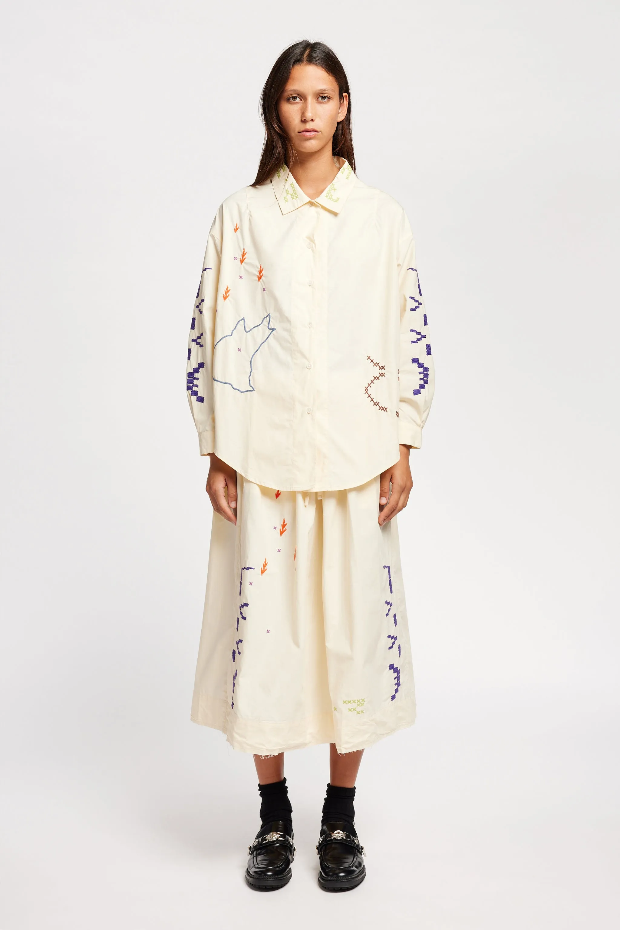 Universe Embroidered Skirt Ecru sold by Kloke product image thumbnail 3