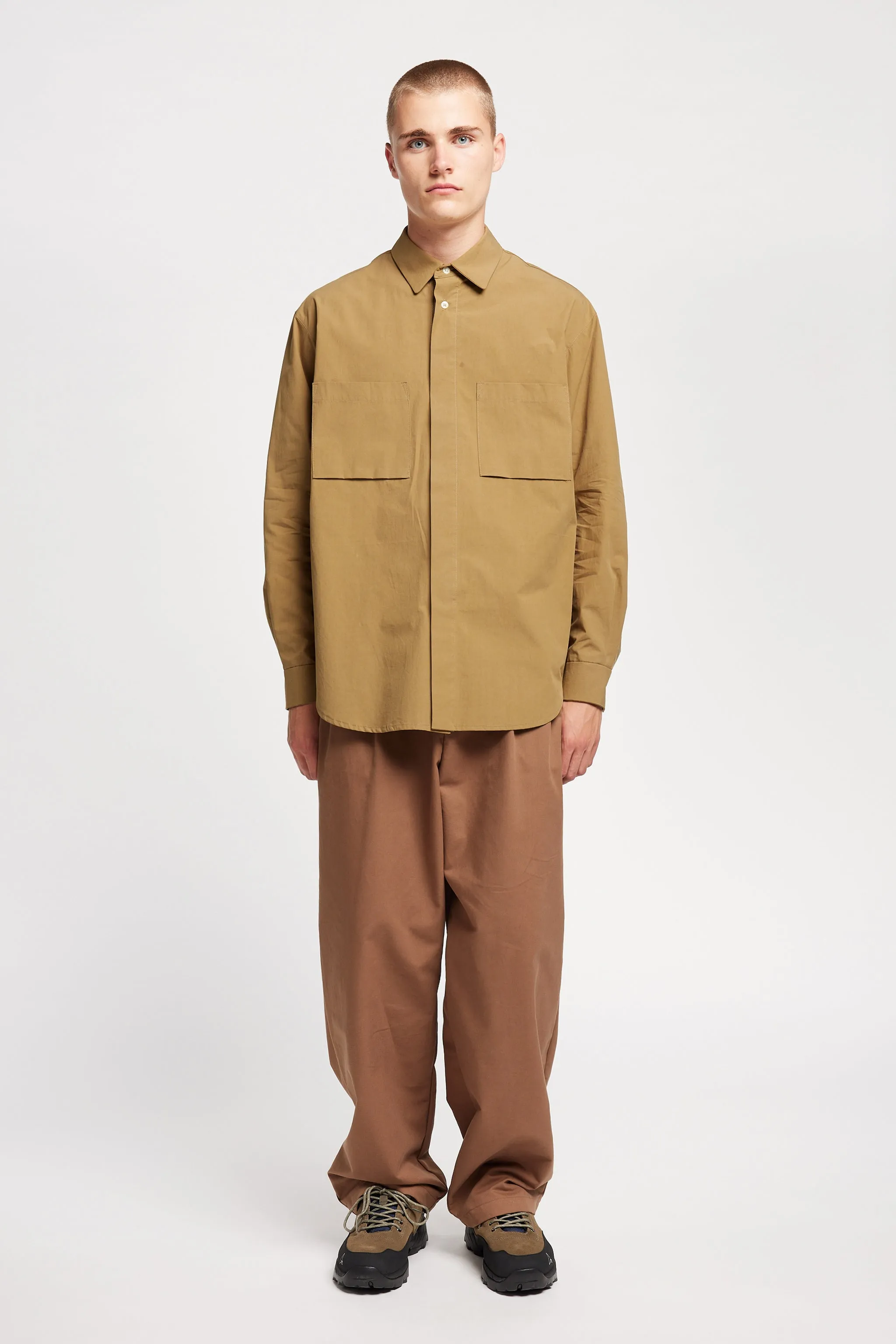 Logic Pleat Pant Clay sold by Kloke