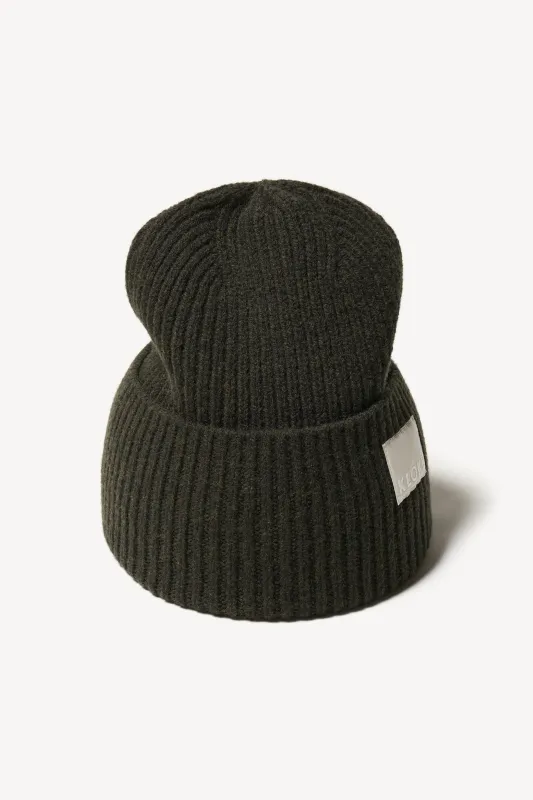 Atoll Knit Beanie Darkest Green made by Kloke