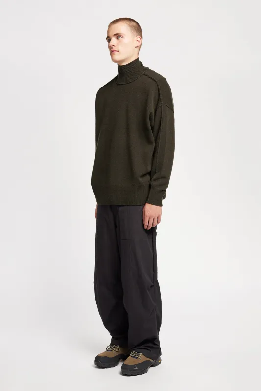 Prism Mock Neck Sweater Darkest Green made by Kloke