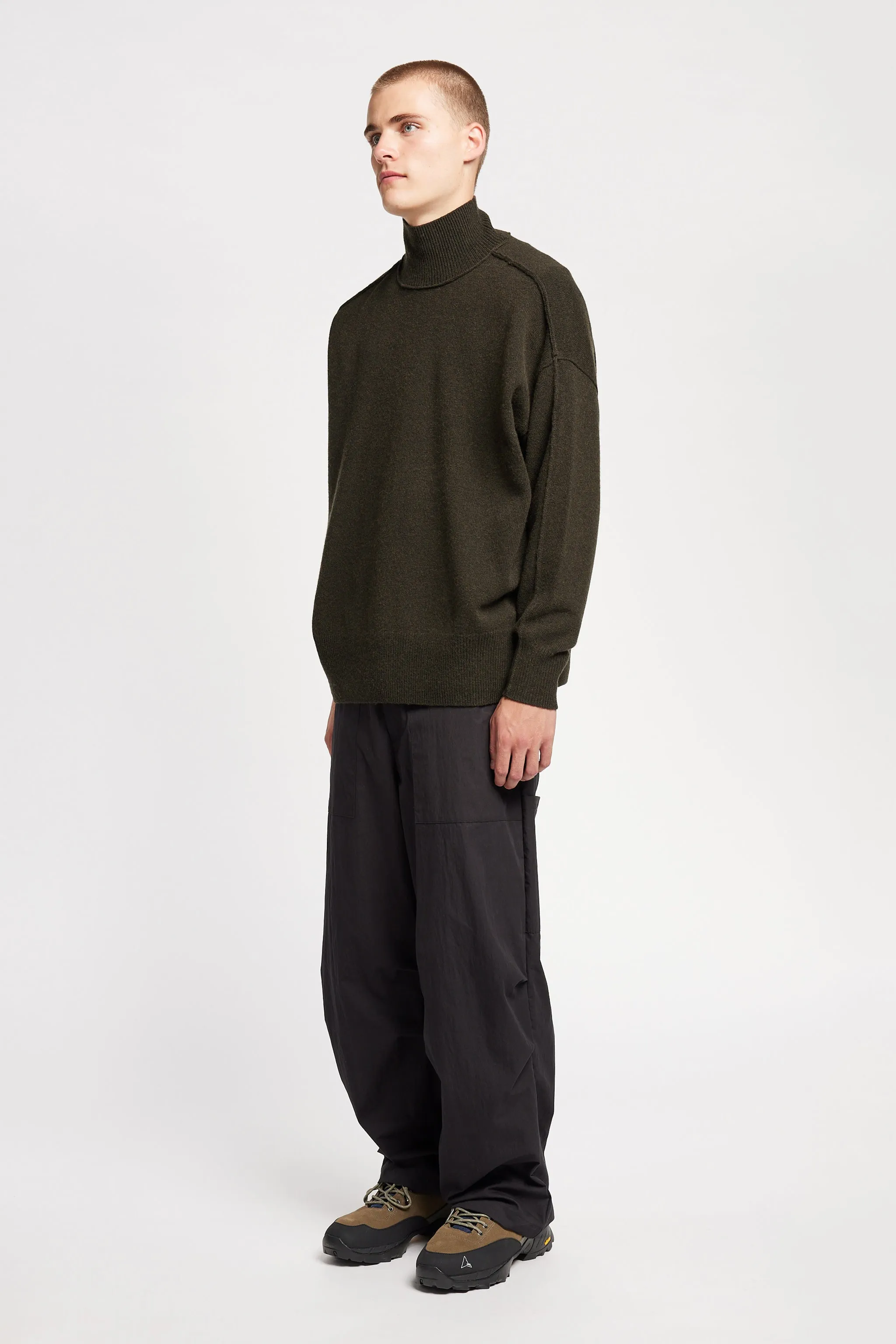 Prism Mock Neck Sweater Darkest Green sold by Kloke