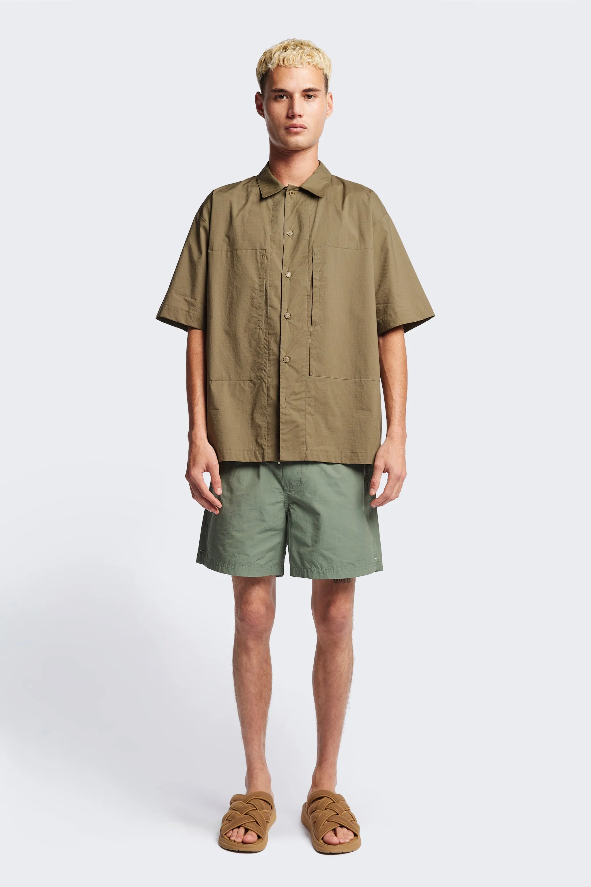 Perisi S/S Shirt Olive Brown sold by Kloke