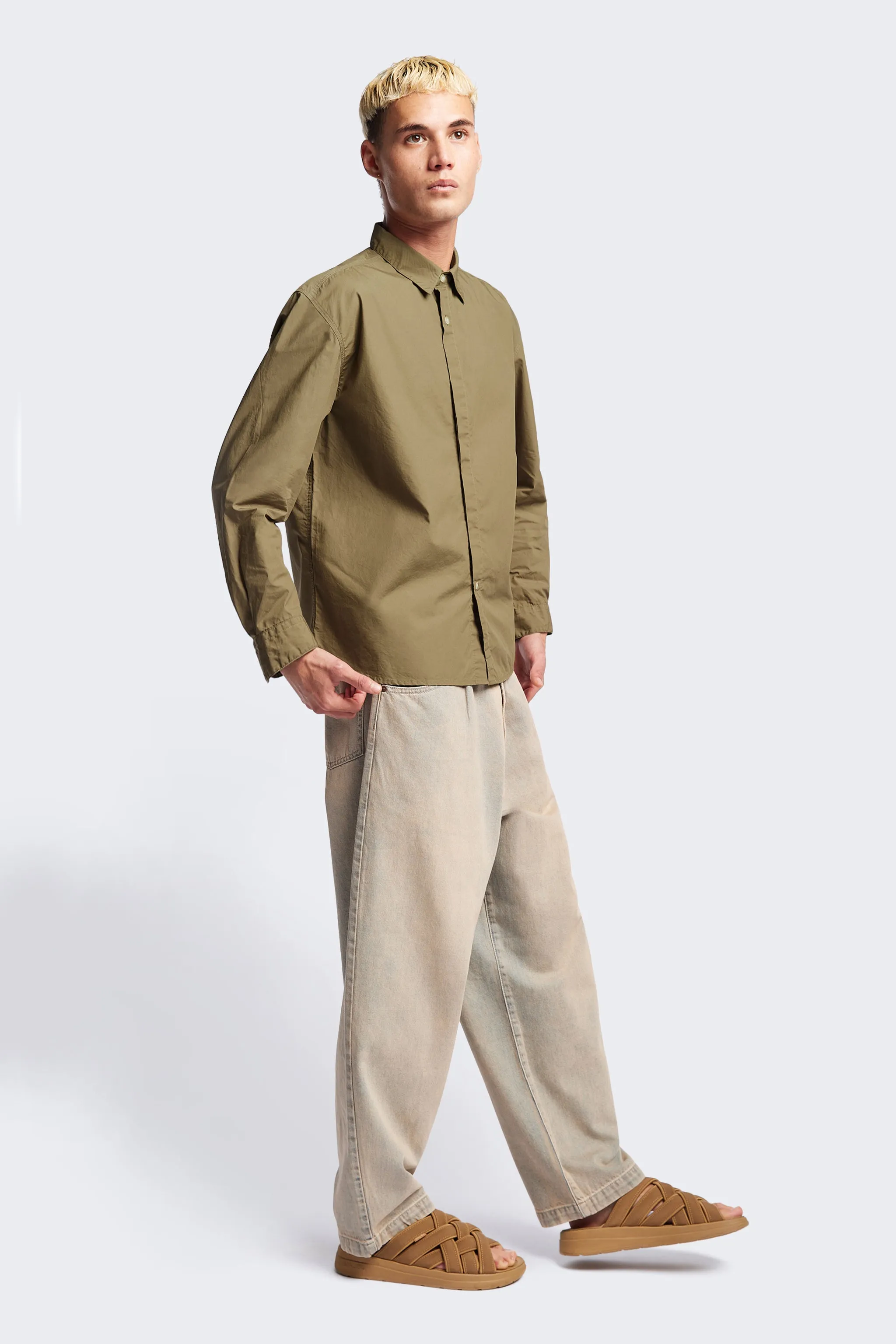 Iberia Long Sleeve Shirt Olive Brown sold by Kloke