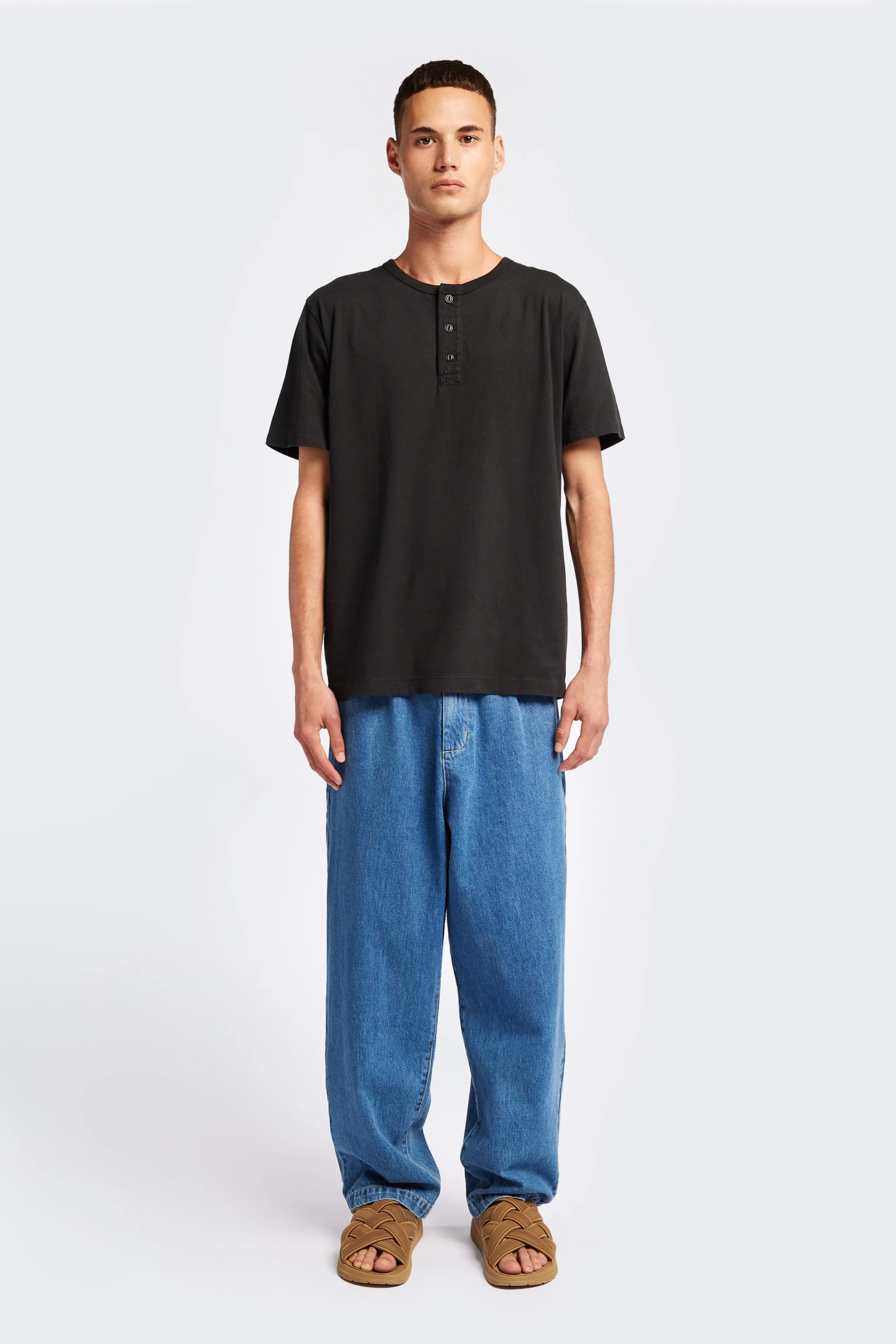 Stratus Henley T-Shirt Vintage Black sold by Kloke