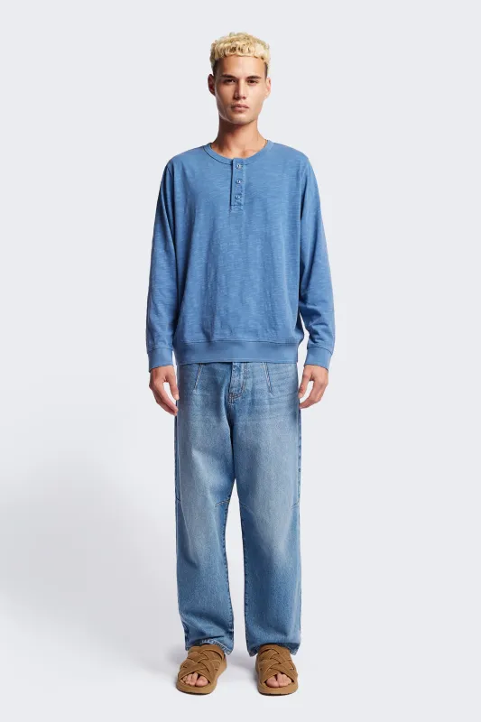 Asperse Henley Pullover Blue sold by Kloke