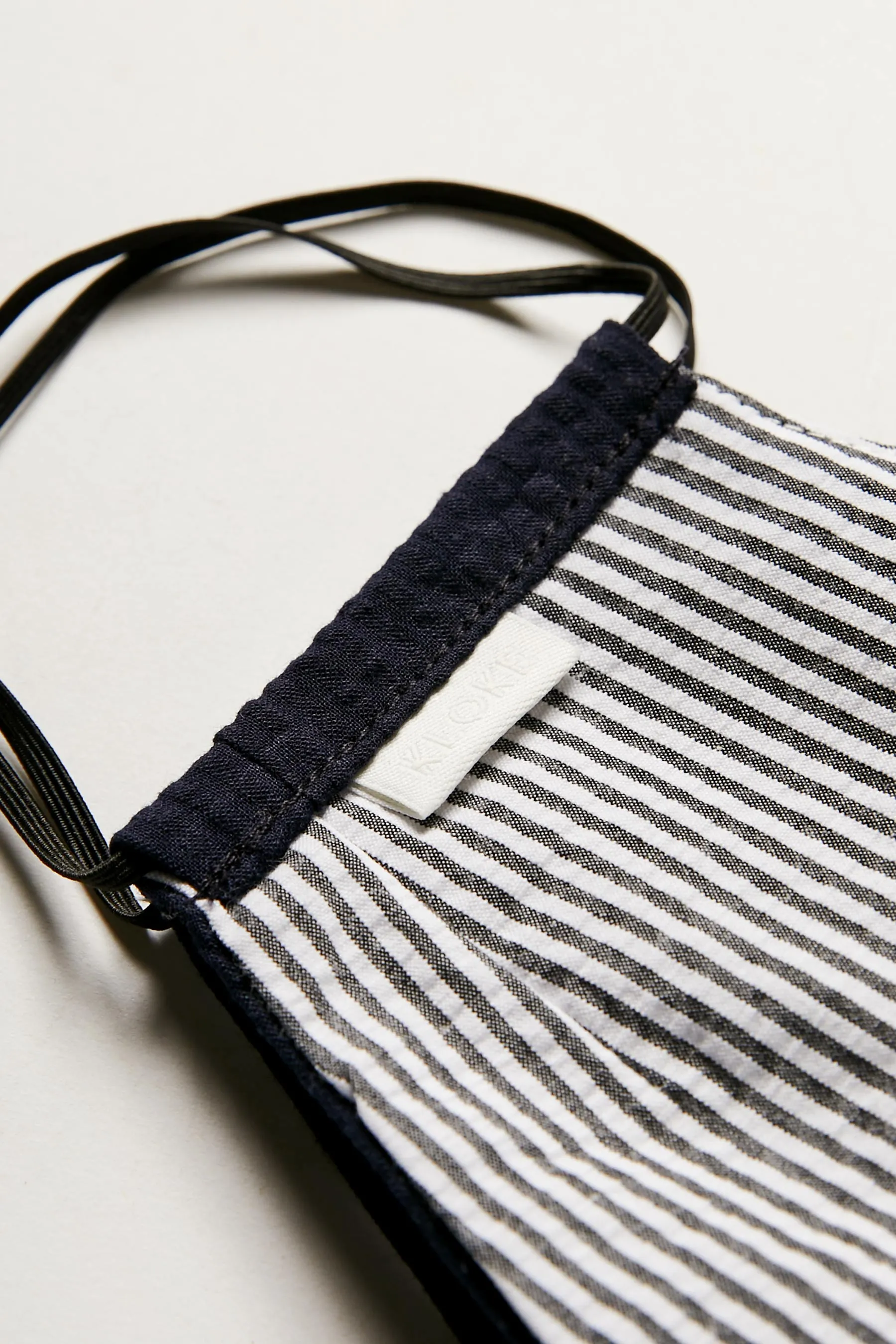 Face Mask - Ink Seersucker/Stripe sold by Kloke product image thumbnail 4