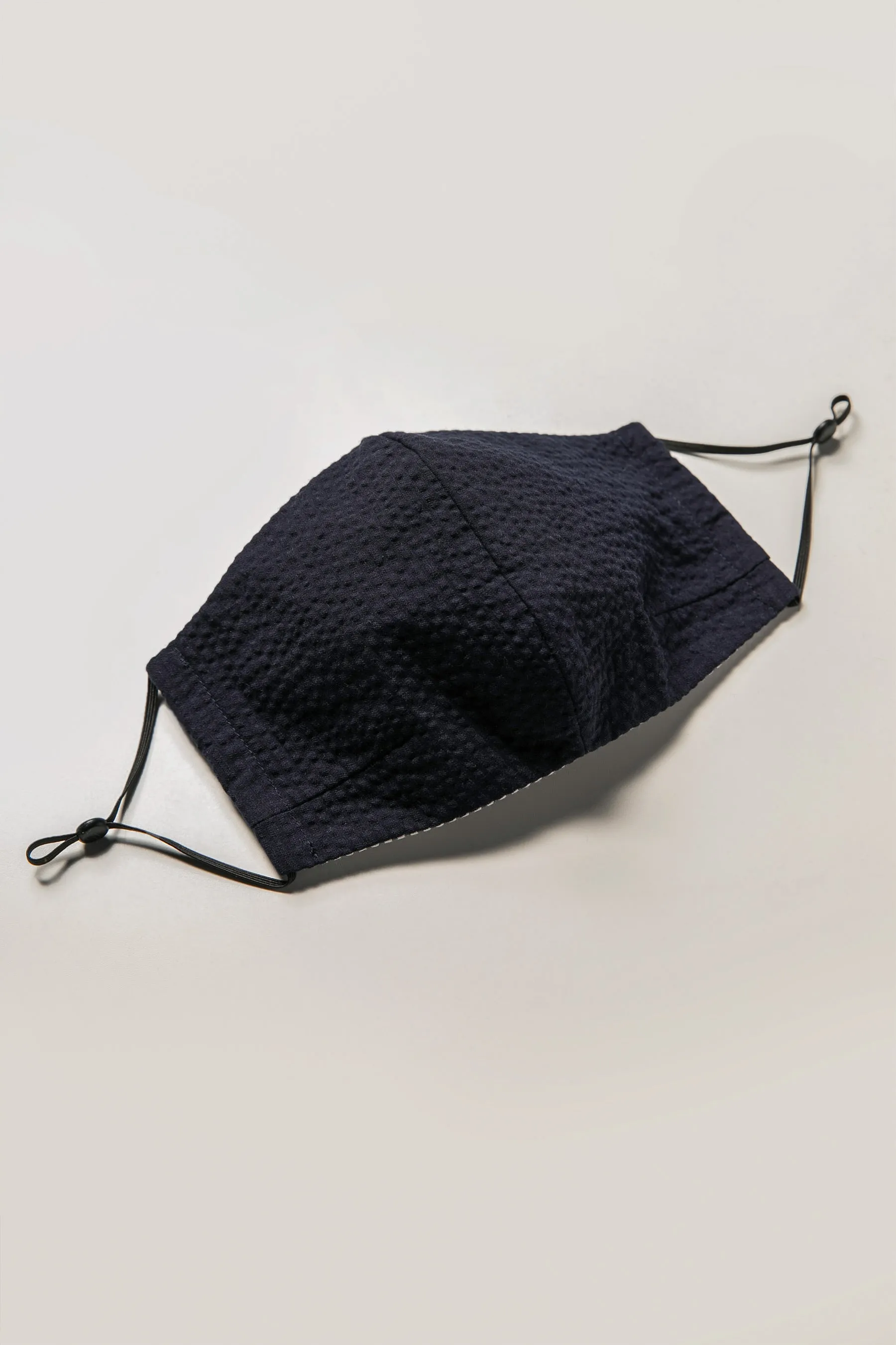 Face Mask - Ink Seersucker/Stripe sold by Kloke