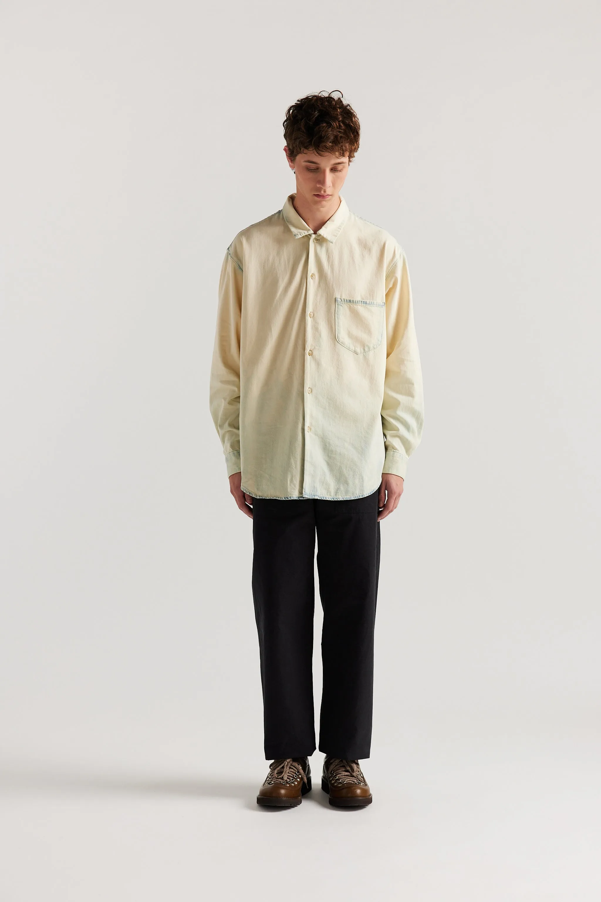 Finite Denim Shirt Mid Blue Fade w/ Ecru Tint sold by Kloke product image thumbnail 3