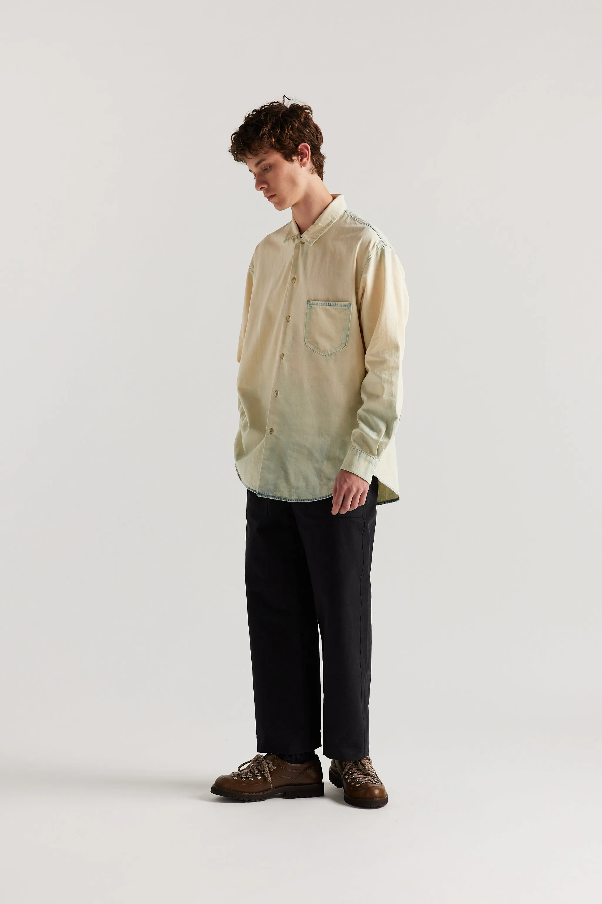 Finite Denim Shirt Mid Blue Fade w/ Ecru Tint sold by Kloke product image thumbnail 5