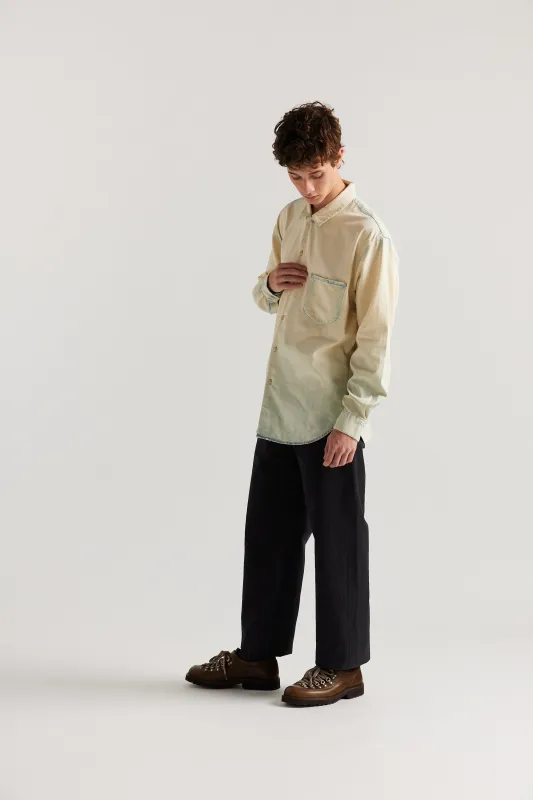 Finite Denim Shirt Mid Blue Fade w/ Ecru Tint made by Kloke