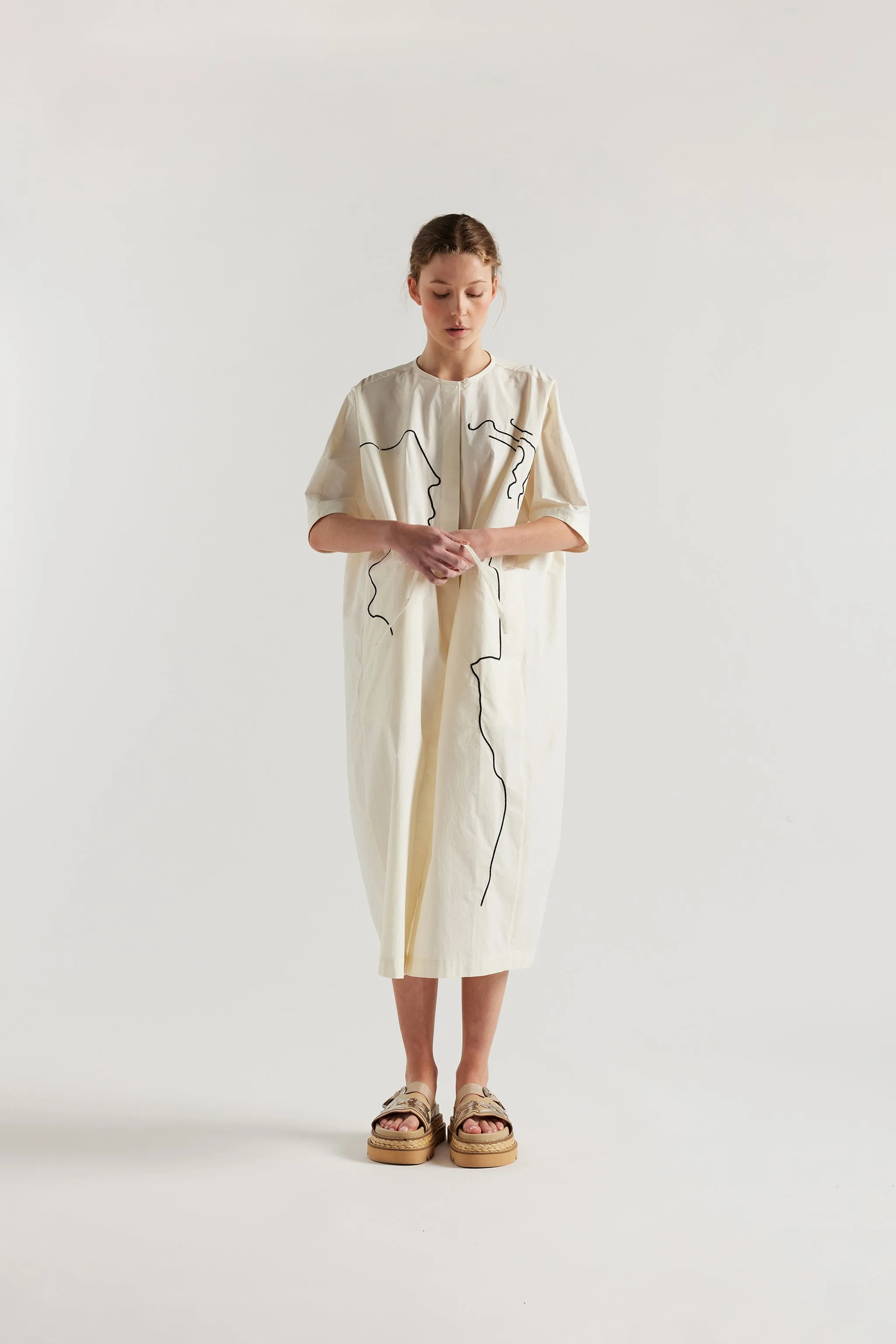 Pensive Embroidered Dress Ecru sold by Kloke product image thumbnail 4