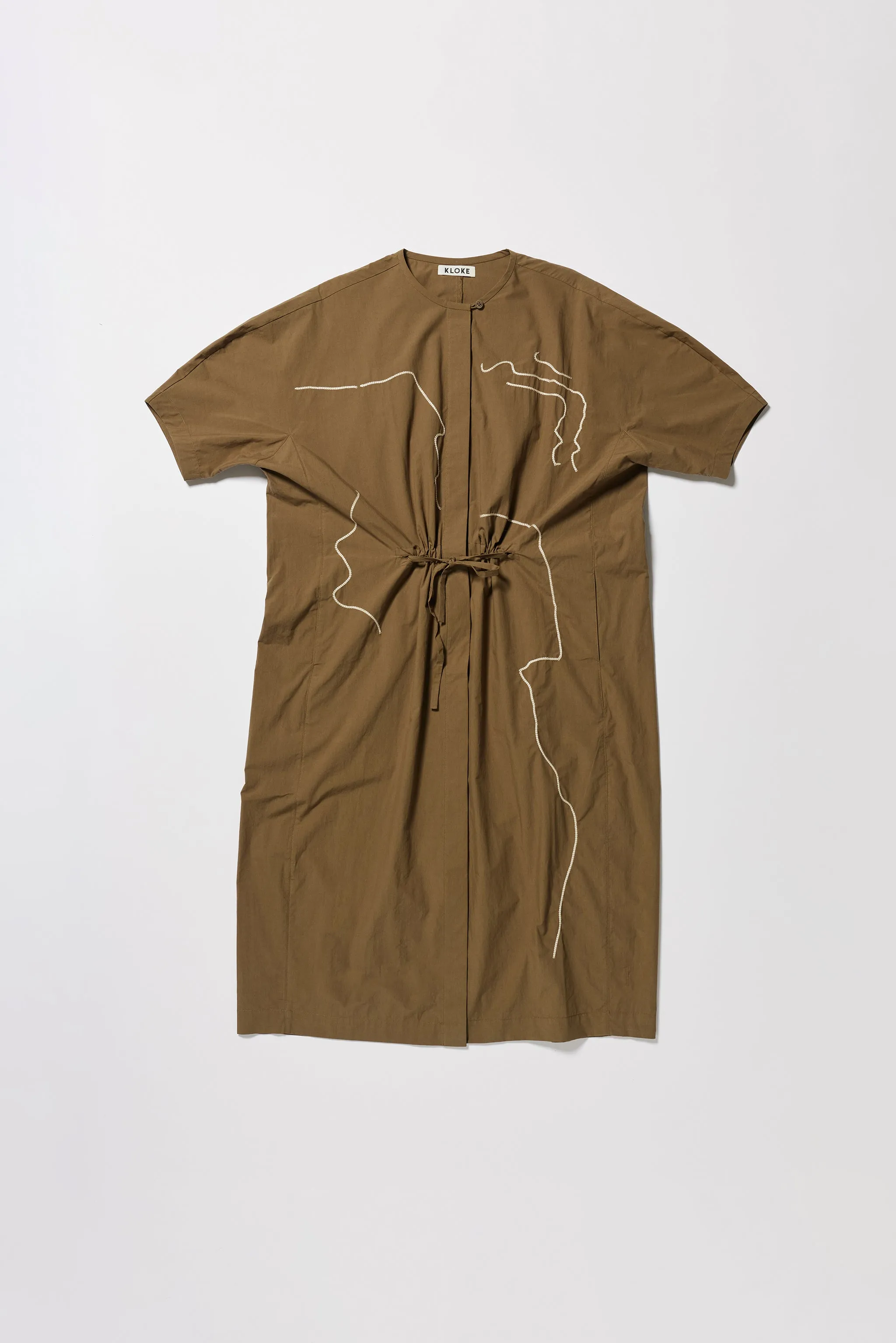 Pensive Embroidered Dress Olive sold by Kloke