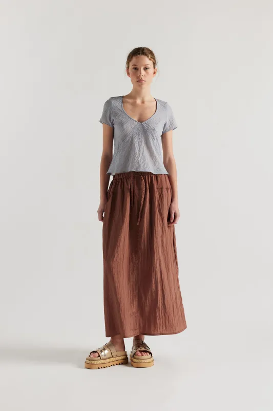 Centered V-neck Top Pale Blue made by Kloke