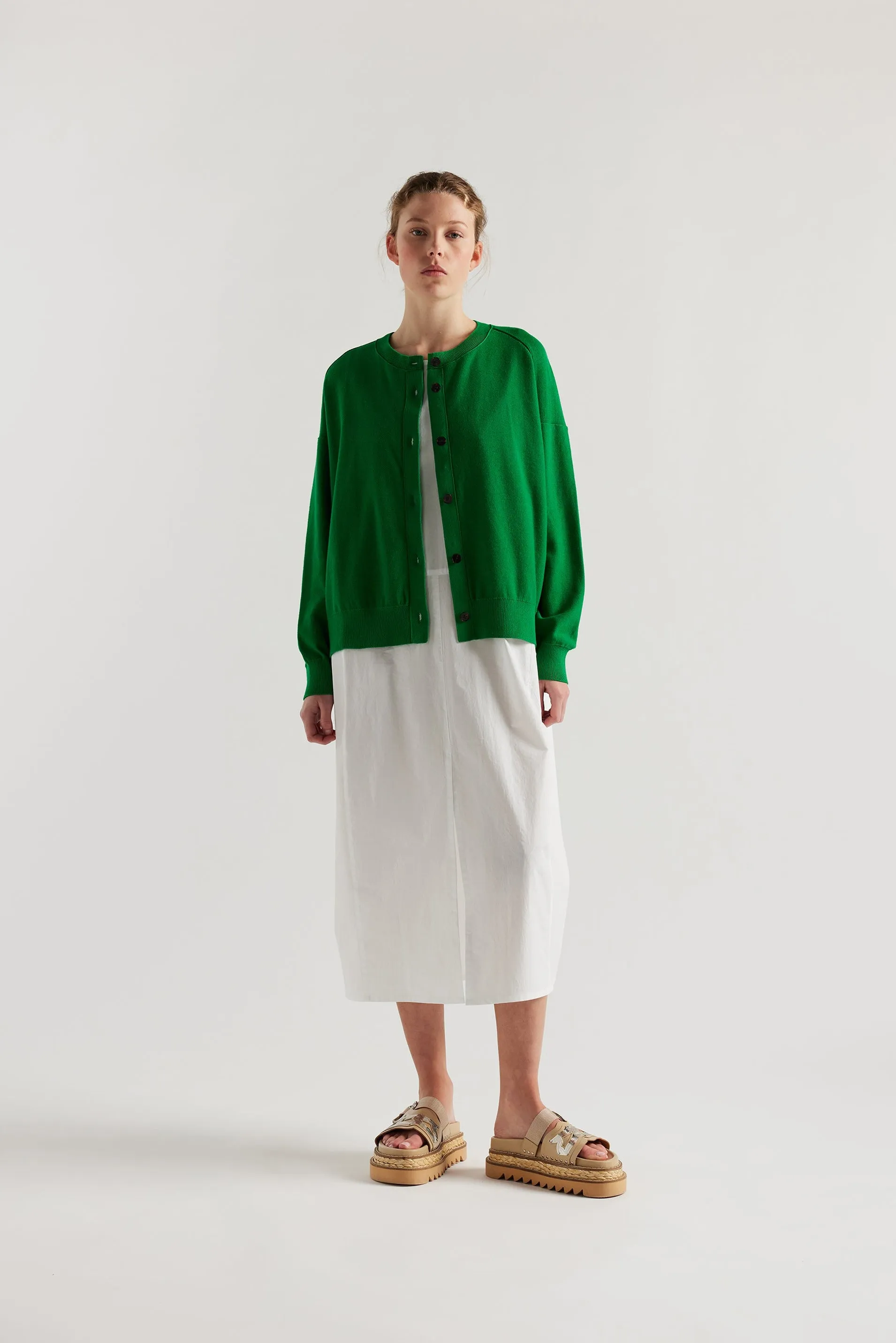 Gateway Cardigan Vivid Green sold by Kloke