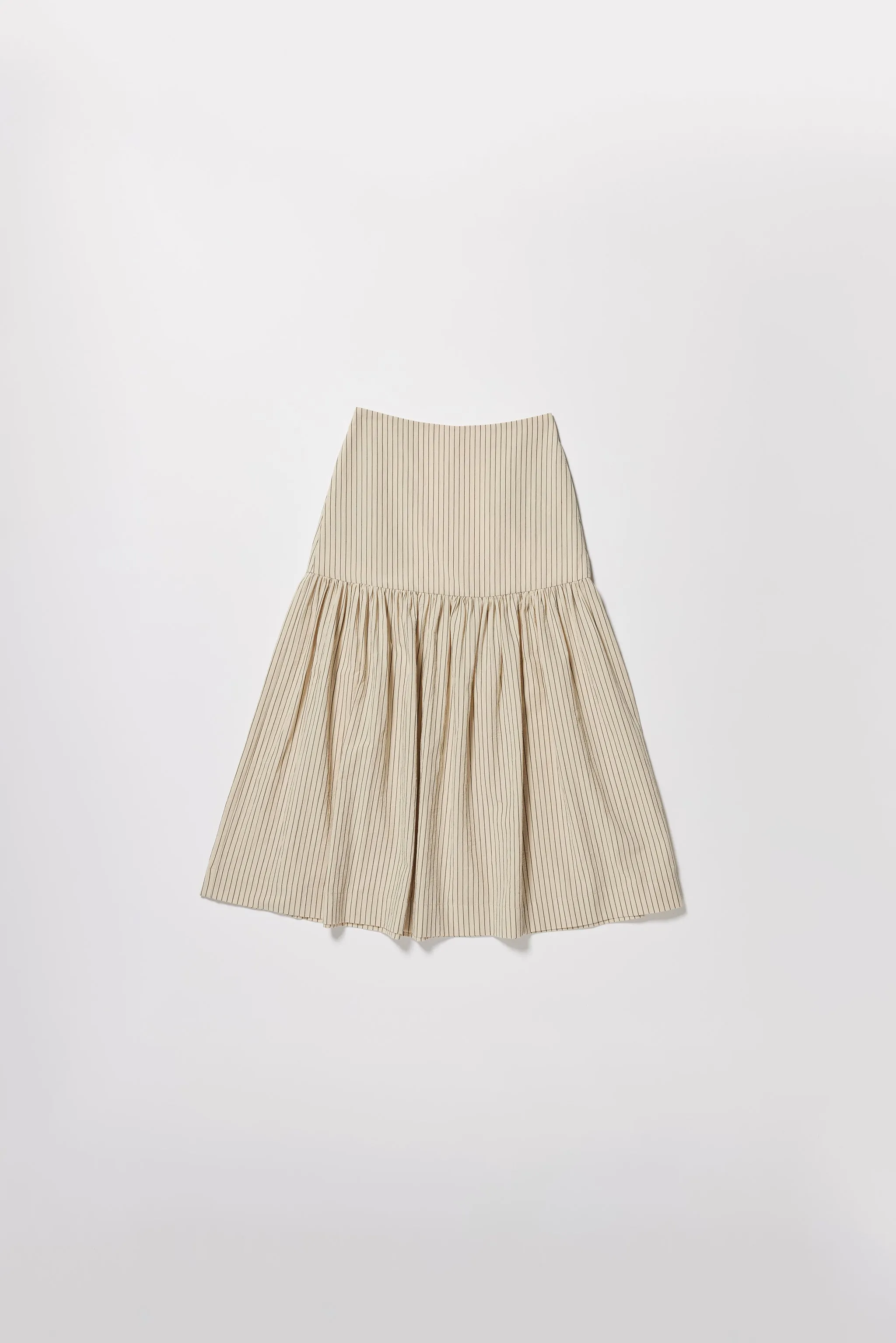 Nocturne Gathered Skirt Ecru Pin Stripe sold by Kloke product image thumbnail 4