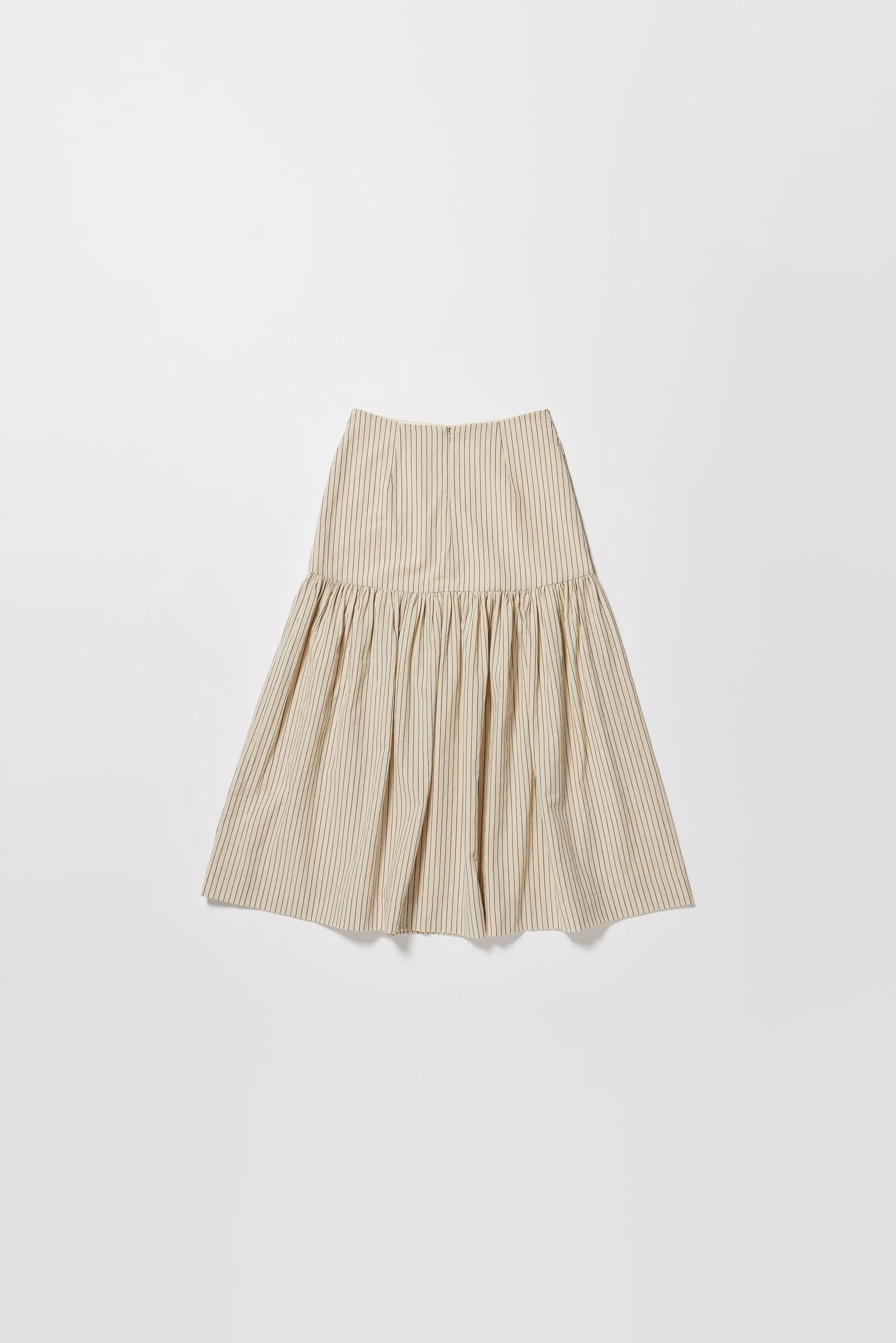 Nocturne Gathered Skirt Ecru Pin Stripe sold by Kloke product image thumbnail 5