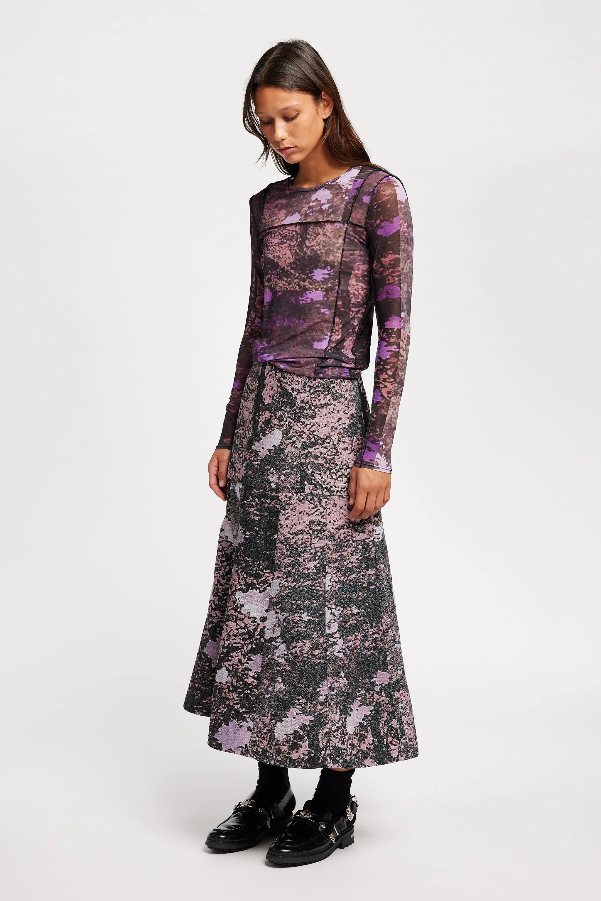 Inlet Stretch Top Purple Print sold by Kloke
