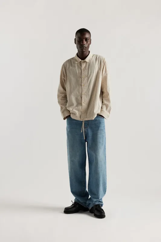 Negate Shirt Ecru Pin Stripe made by Kloke