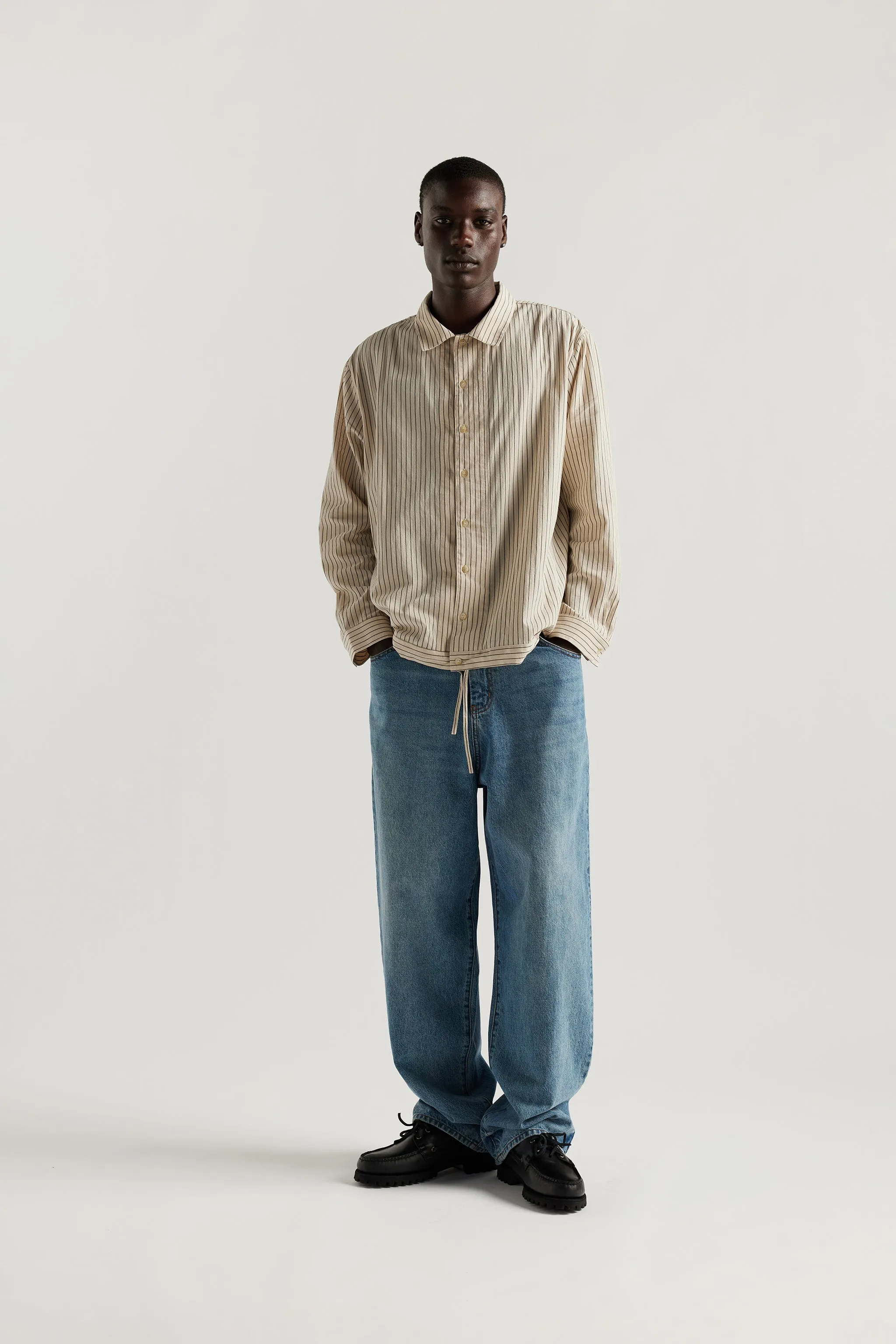 Negate Shirt Ecru Pin Stripe sold by Kloke