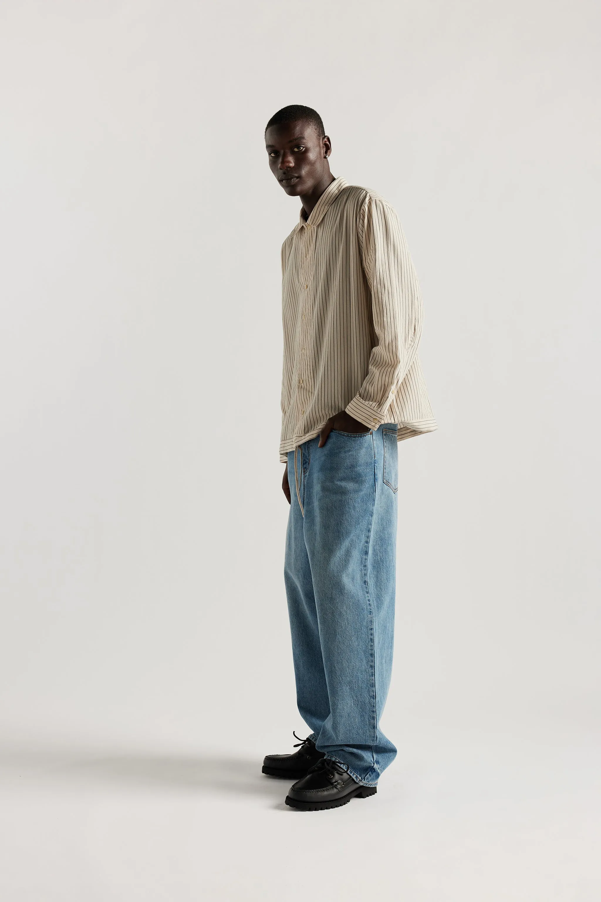 Negate Shirt Ecru Pin Stripe sold by Kloke product image thumbnail 4