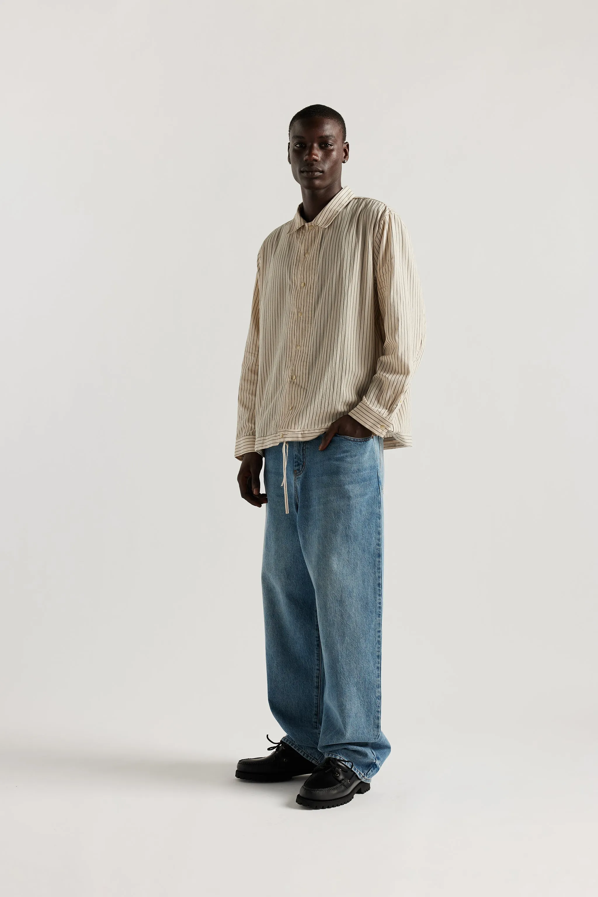 Negate Shirt Ecru Pin Stripe sold by Kloke product image thumbnail 5