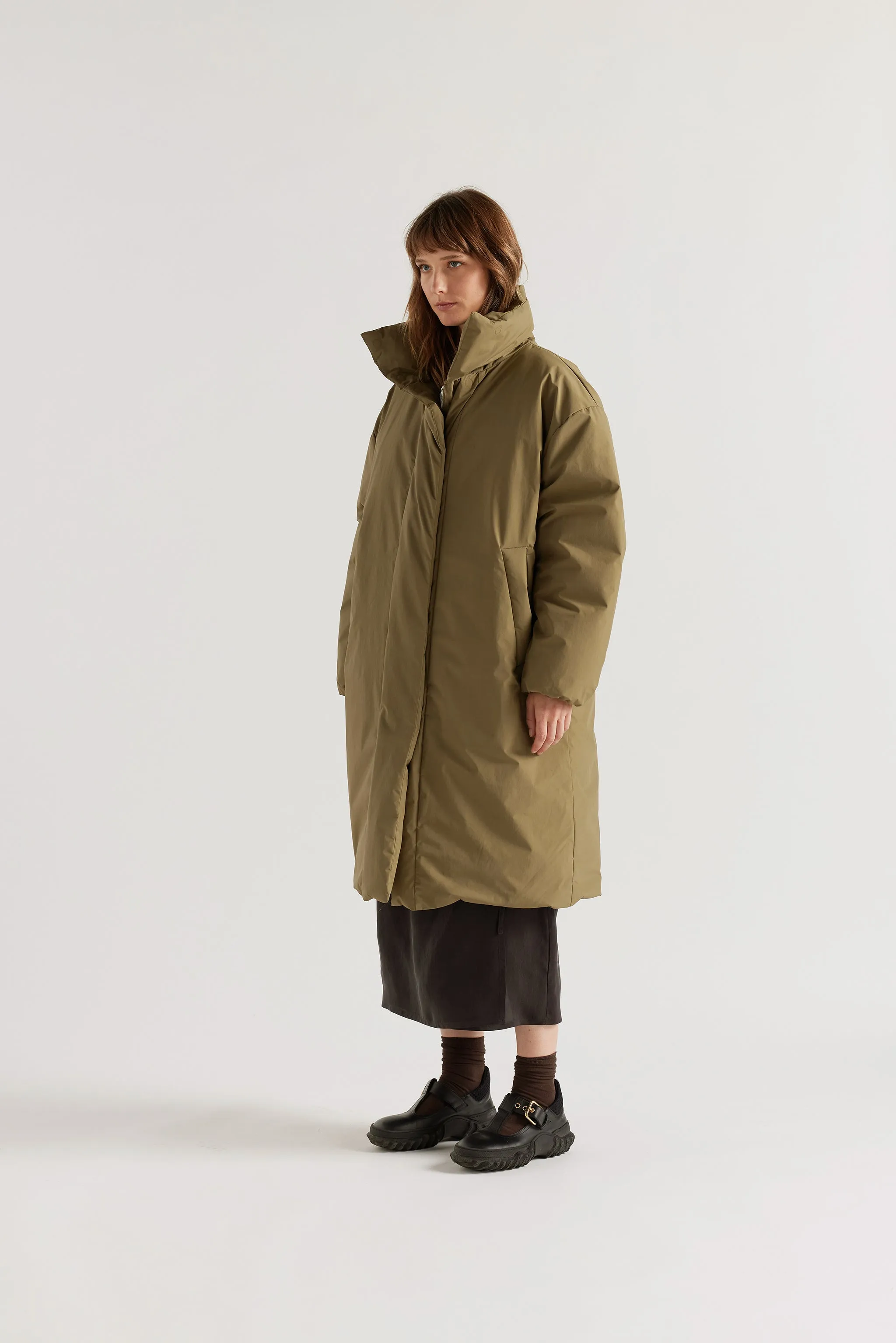 Floating Puffa Coat Olive sold by Kloke
