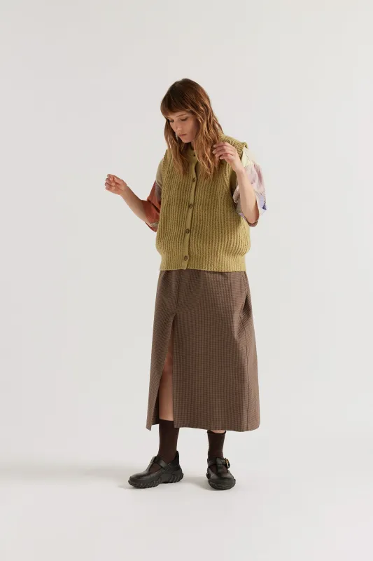 Faint Knit Vest Pale Chartreuse made by Kloke