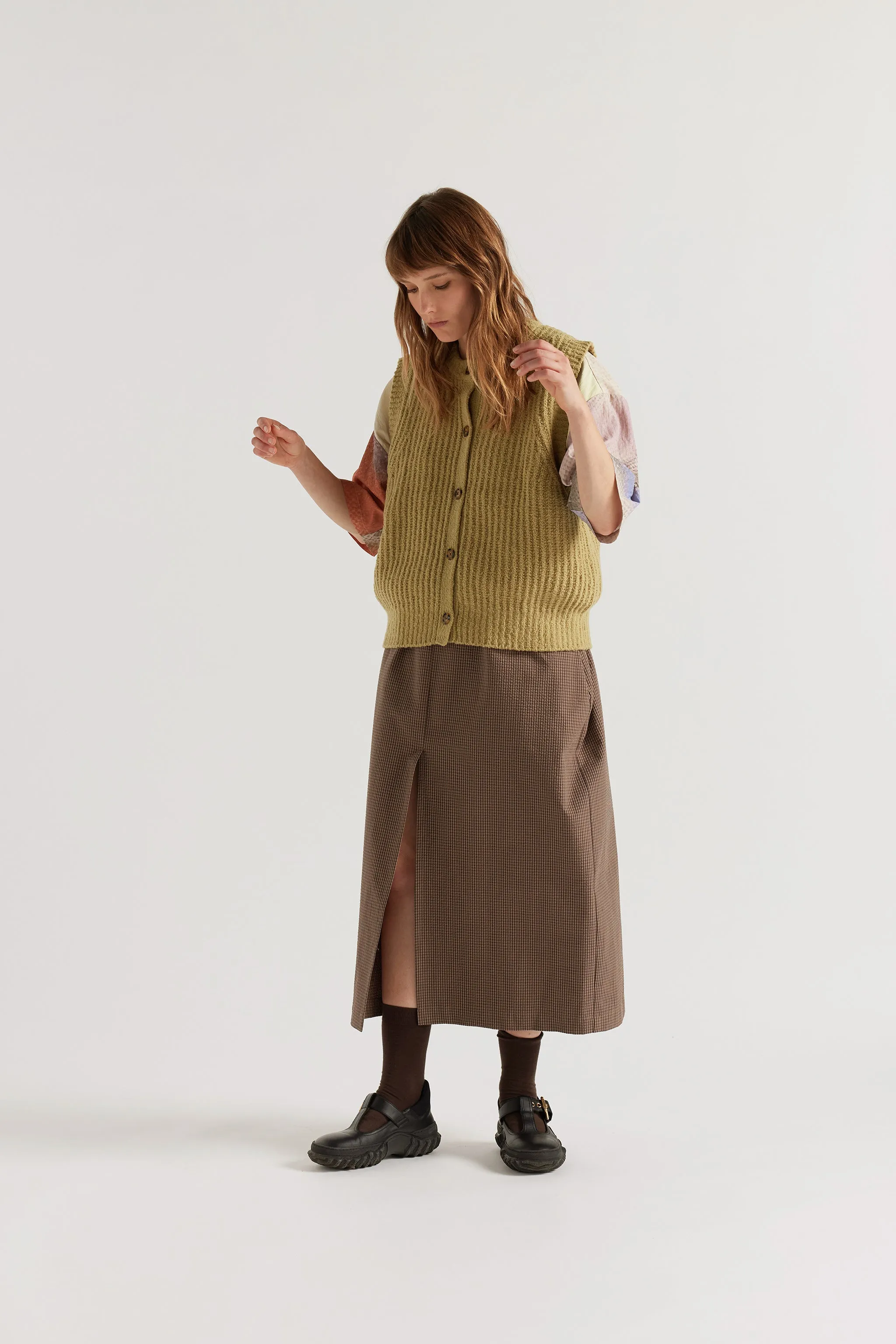 Faint Knit Vest Pale Chartreuse sold by Kloke