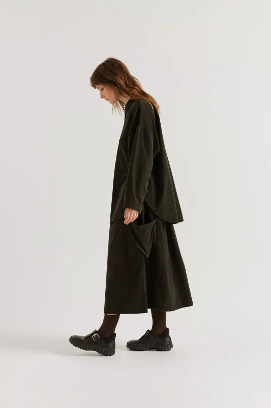 Fleeting Cord Skirt Brown made by Kloke