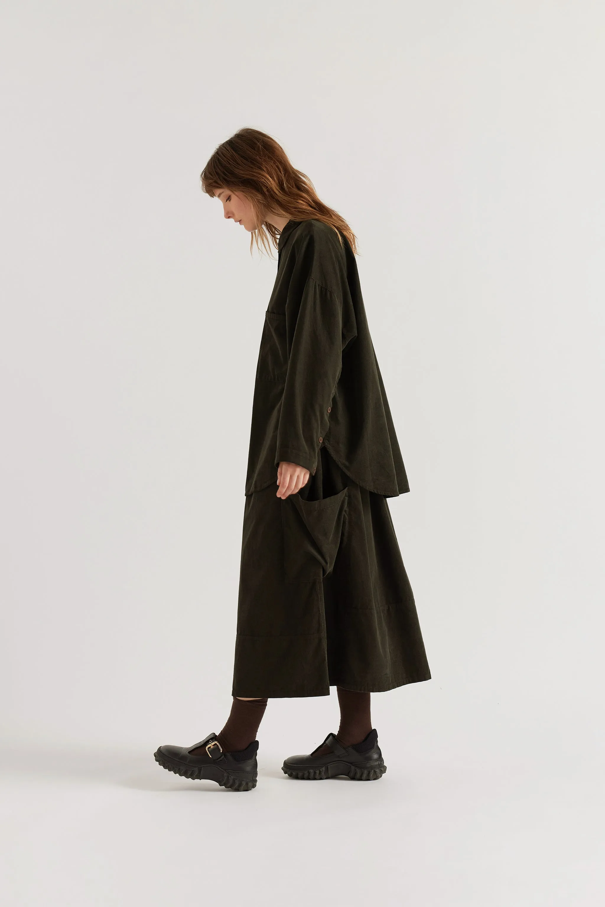 Fleeting Cord Skirt Brown sold by Kloke