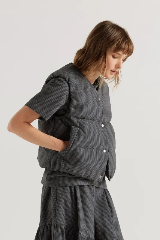Static Quilted Down Vest Ink made by Kloke