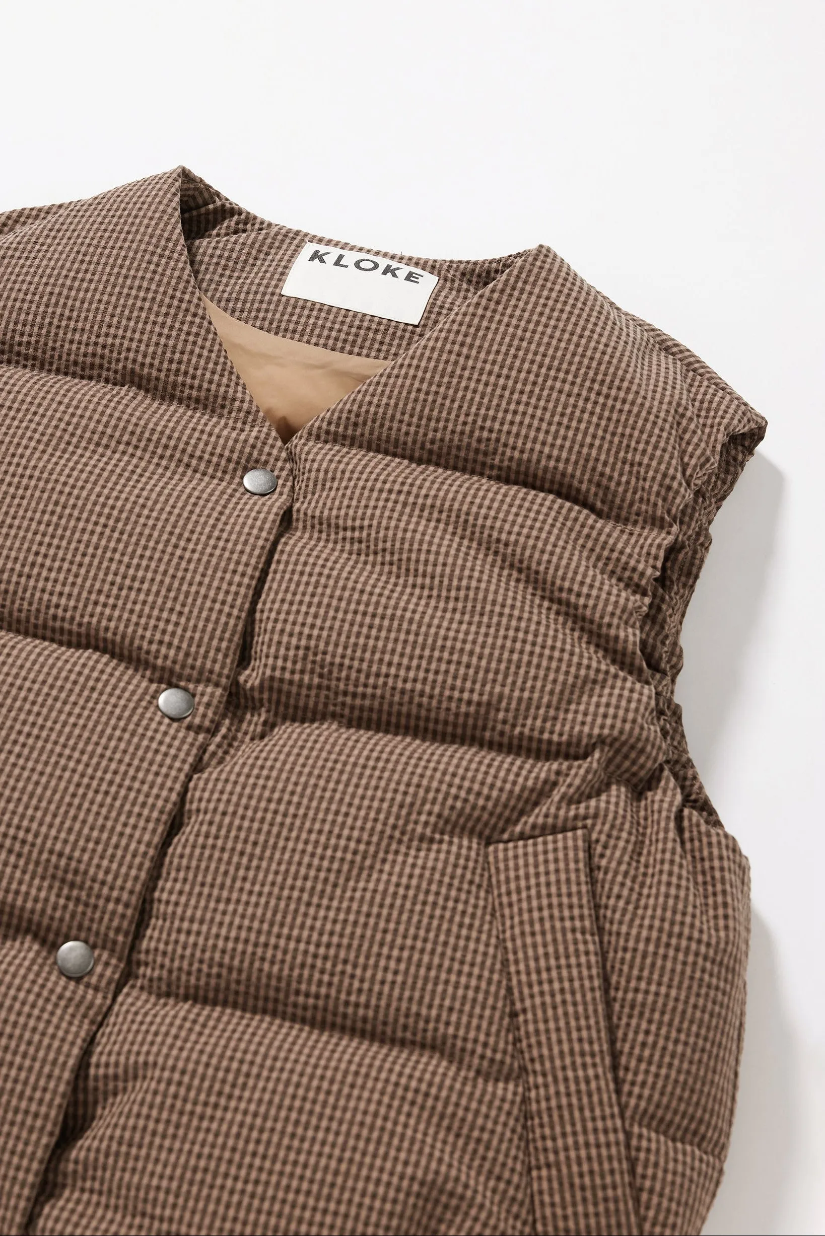 Static Quilted Down Vest Cocoa sold by Kloke product image thumbnail 5