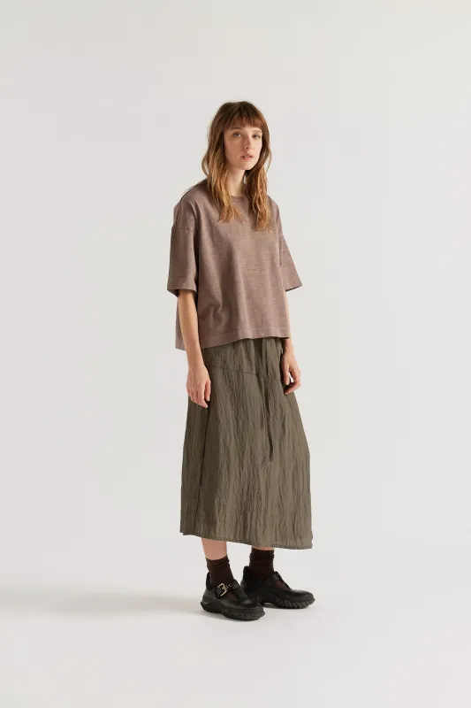 Overdyed Obelisk Tee Nut Brown made by Kloke