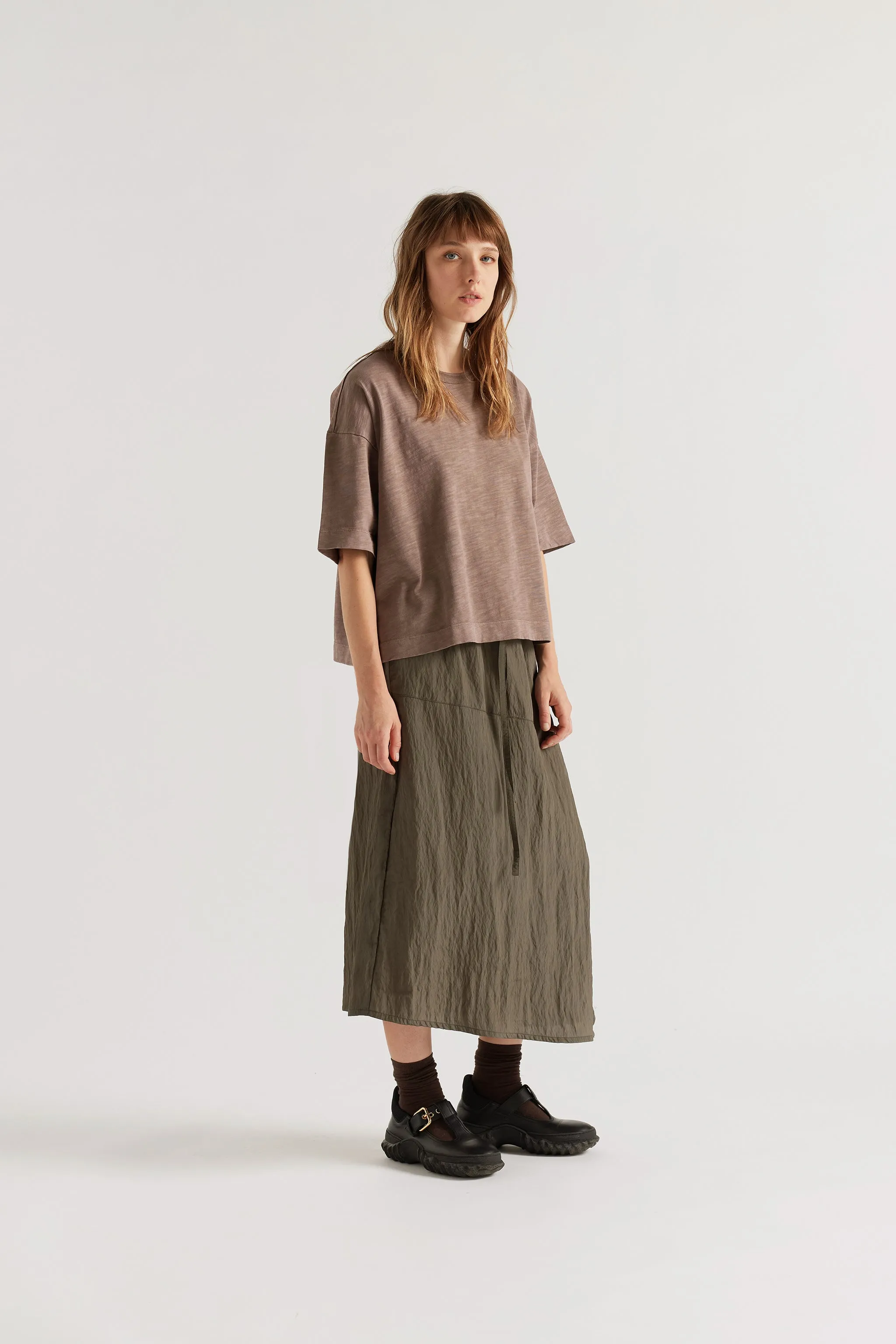 Obelisk Tee Overdyed Nut Brown sold by Kloke