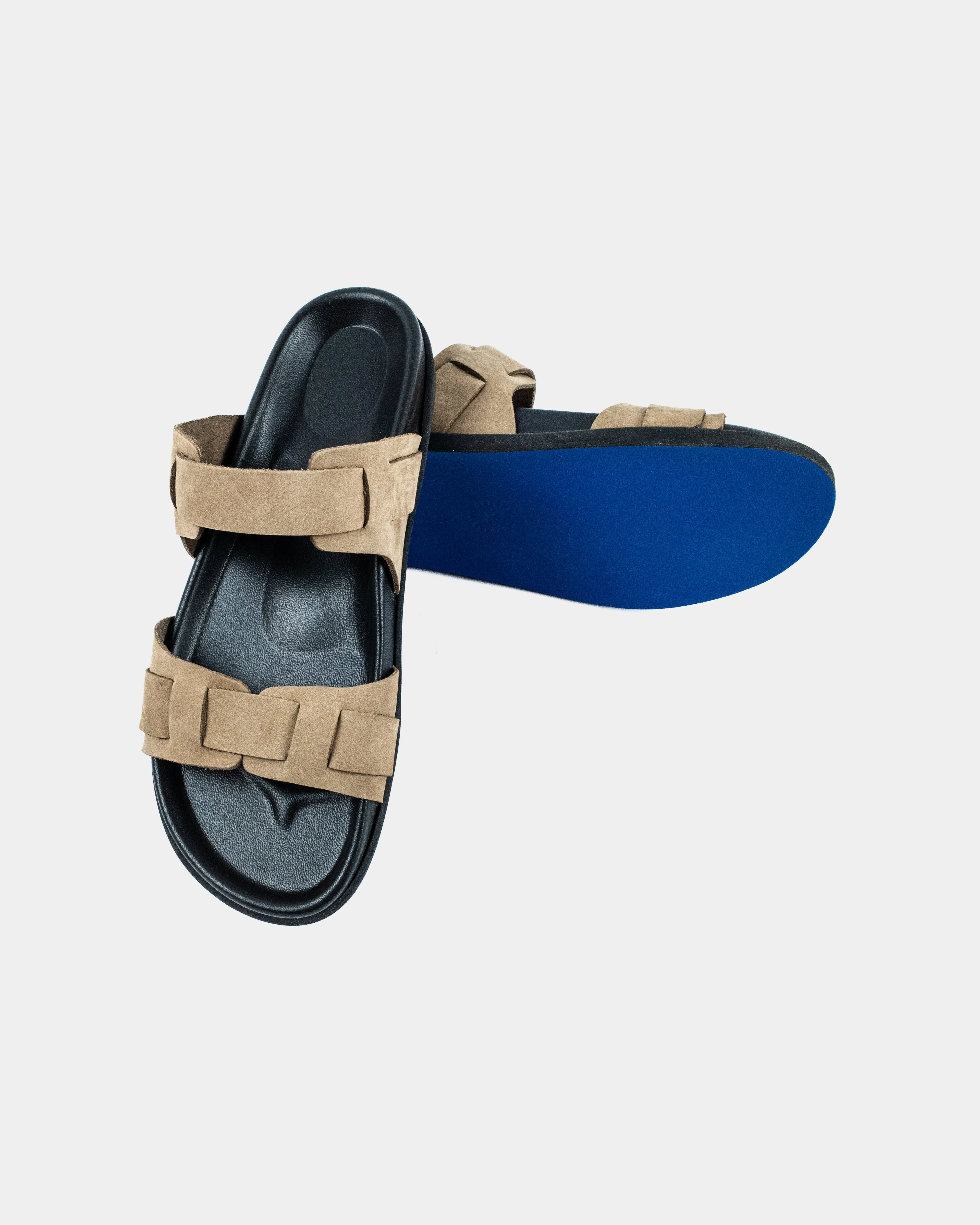 CORFU FOOTBED - BLACK/OLIVE SUEDE sold by Kyma product image thumbnail 4