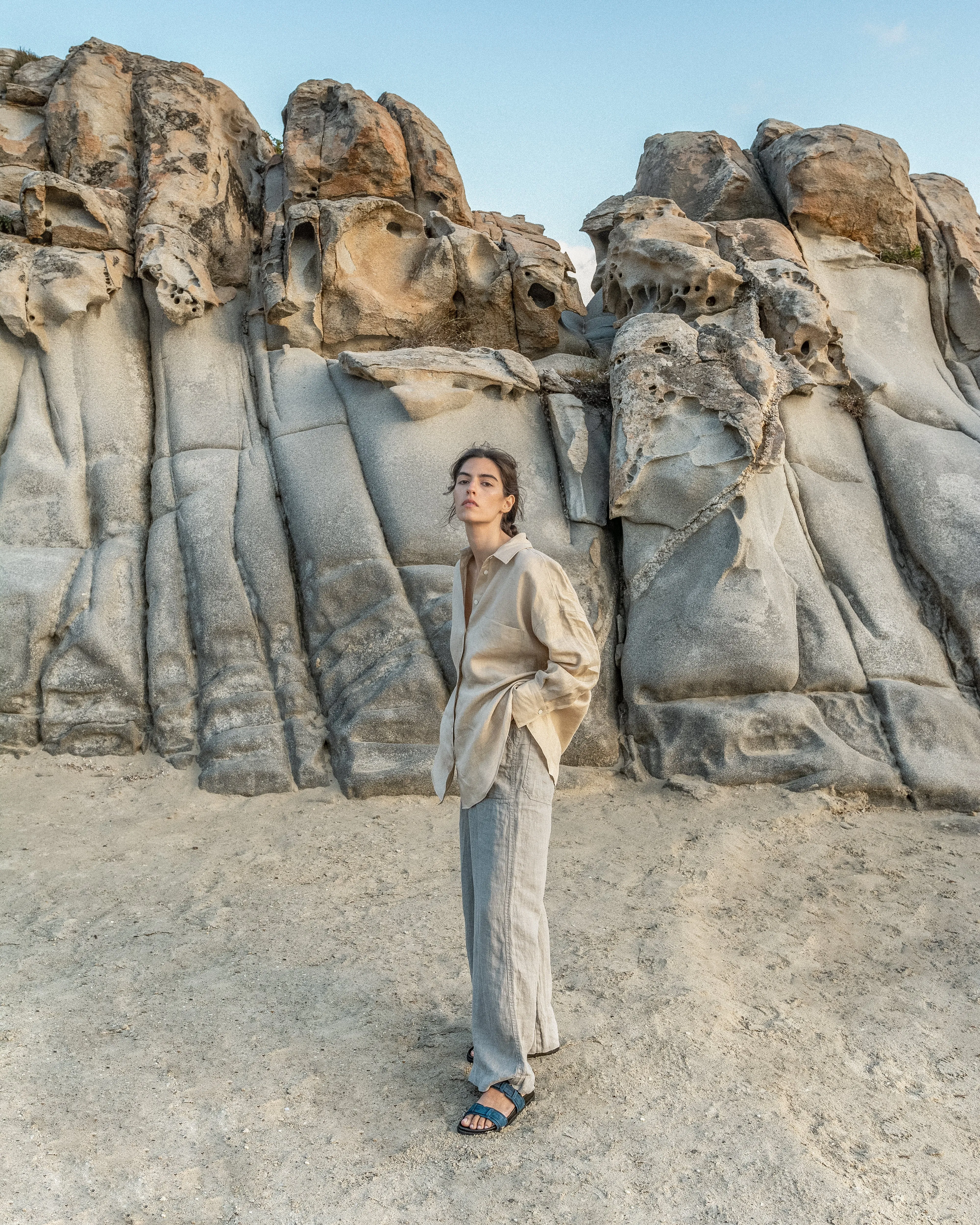 NISYROS FOOTBED - BLACK/NAVY SUEDE sold by Kyma product image thumbnail 3