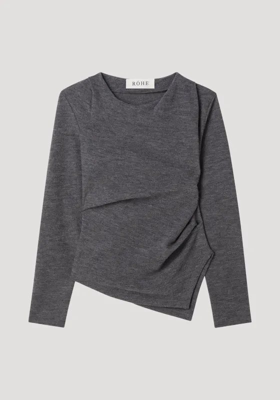Reinvented twisted top | dark grey melange made by Rohe